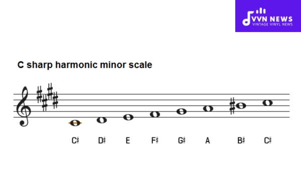 The Intervals in the C Sharp Harmonic Minor scale