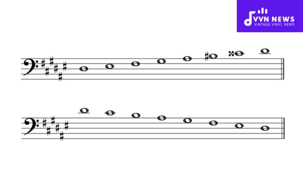 What are the scale degrees in the ascending D Sharp melodic minor?