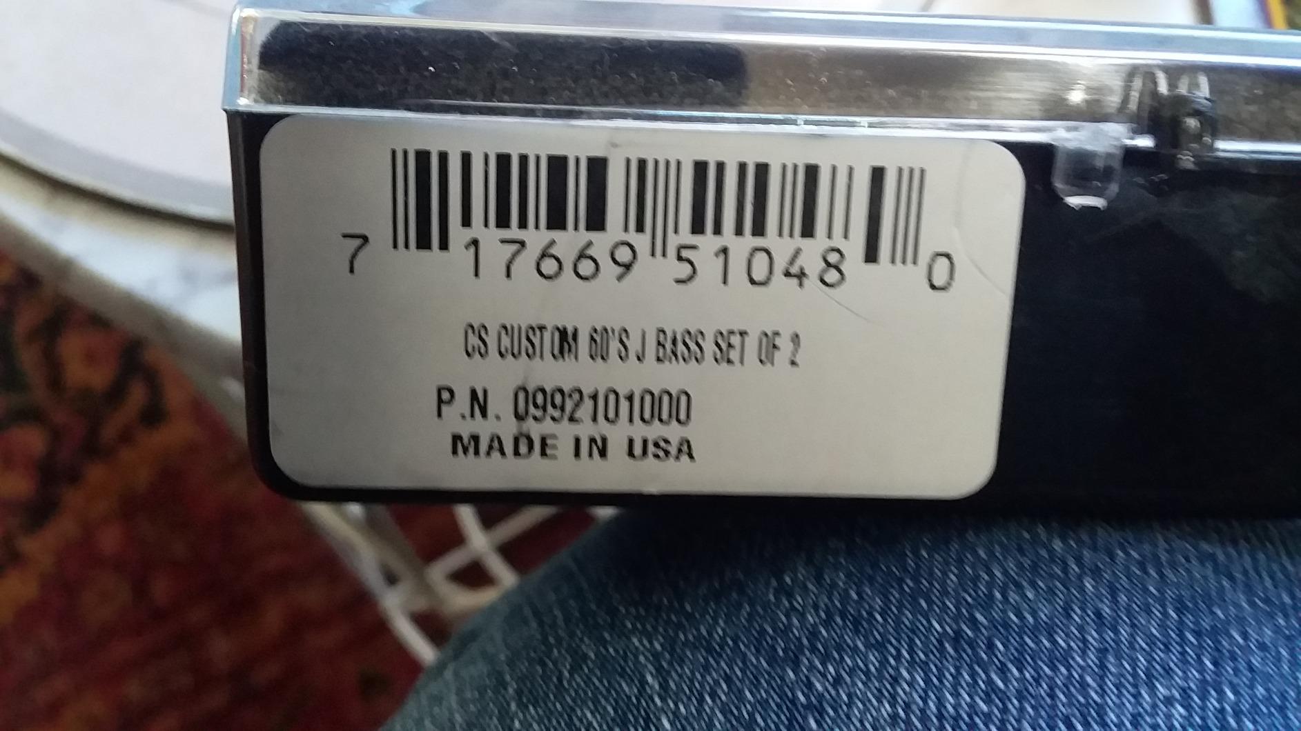 Fender Custom Shop '60s Jazz Bass Pickups Customer Review Fender Custom Shop '60s Jazz Bass Pickups - Customer Photo 2