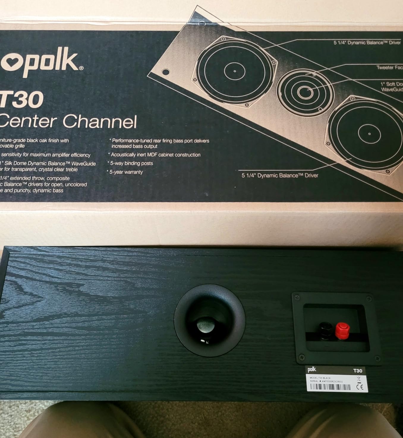 Polk Audio T15 Home Theater and Stereo Bookshelf Speakers - Deep Bass Response, Dolby and DTS Surround, Wall-Mountable, Pair, Black customer photo 2