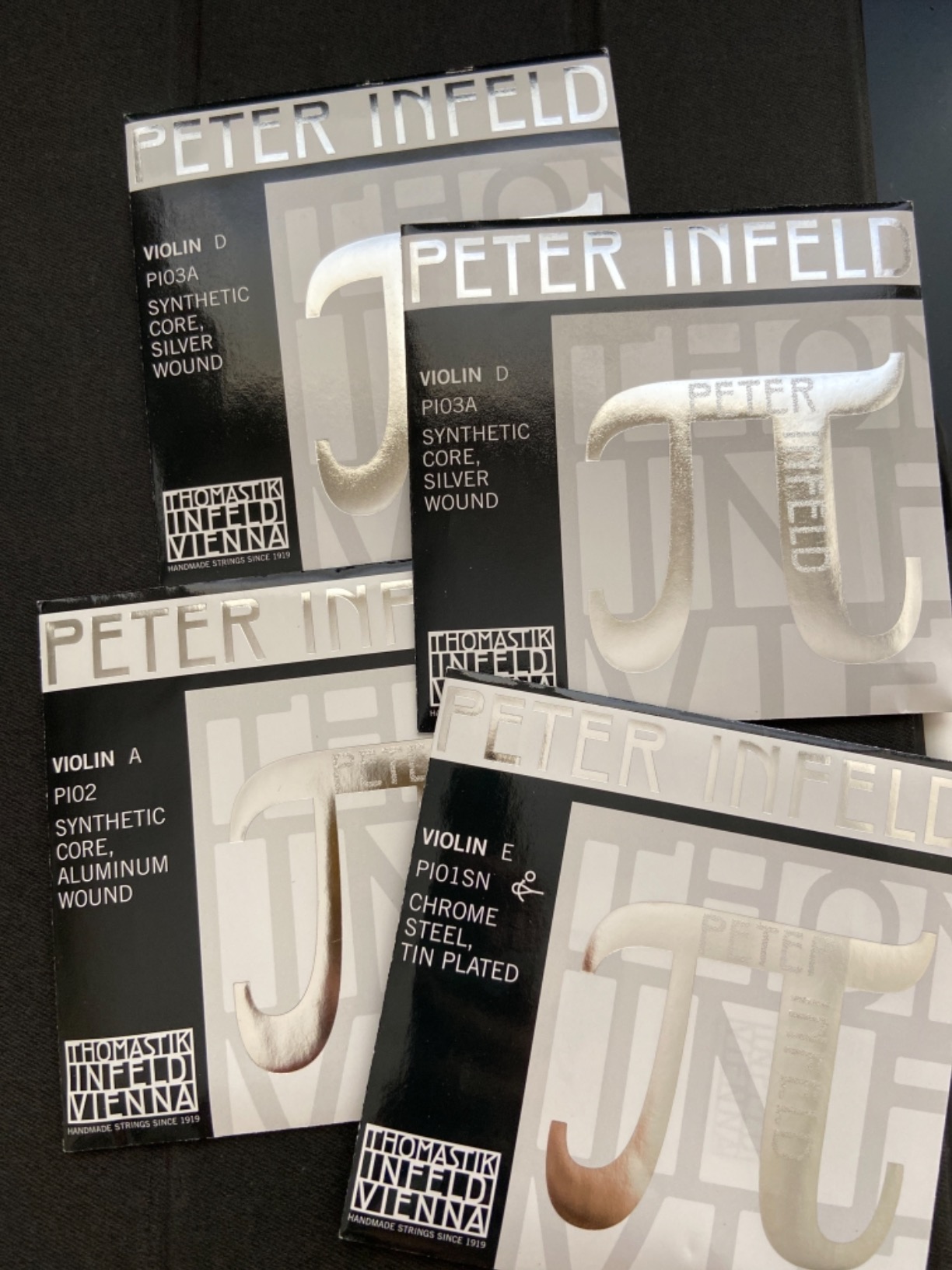 Thomastik-Infeld Peter Infeld Violin String Set, 4/4 Size, Medium Tension - PI101 - Synthetic Core A, D, G with Tin-Plated E - Outstanding Projection & Playability, Wide Range of Sound Colors Customer Review Thomastik-Infeld Peter Infeld Violin String Set, 4/4 Size, Medium Tension - PI101 - Synthetic Core A, D, G with Tin-Plated E - Outstanding Projection & Playability, Wide Range of Sound Colors - Customer Photo 3