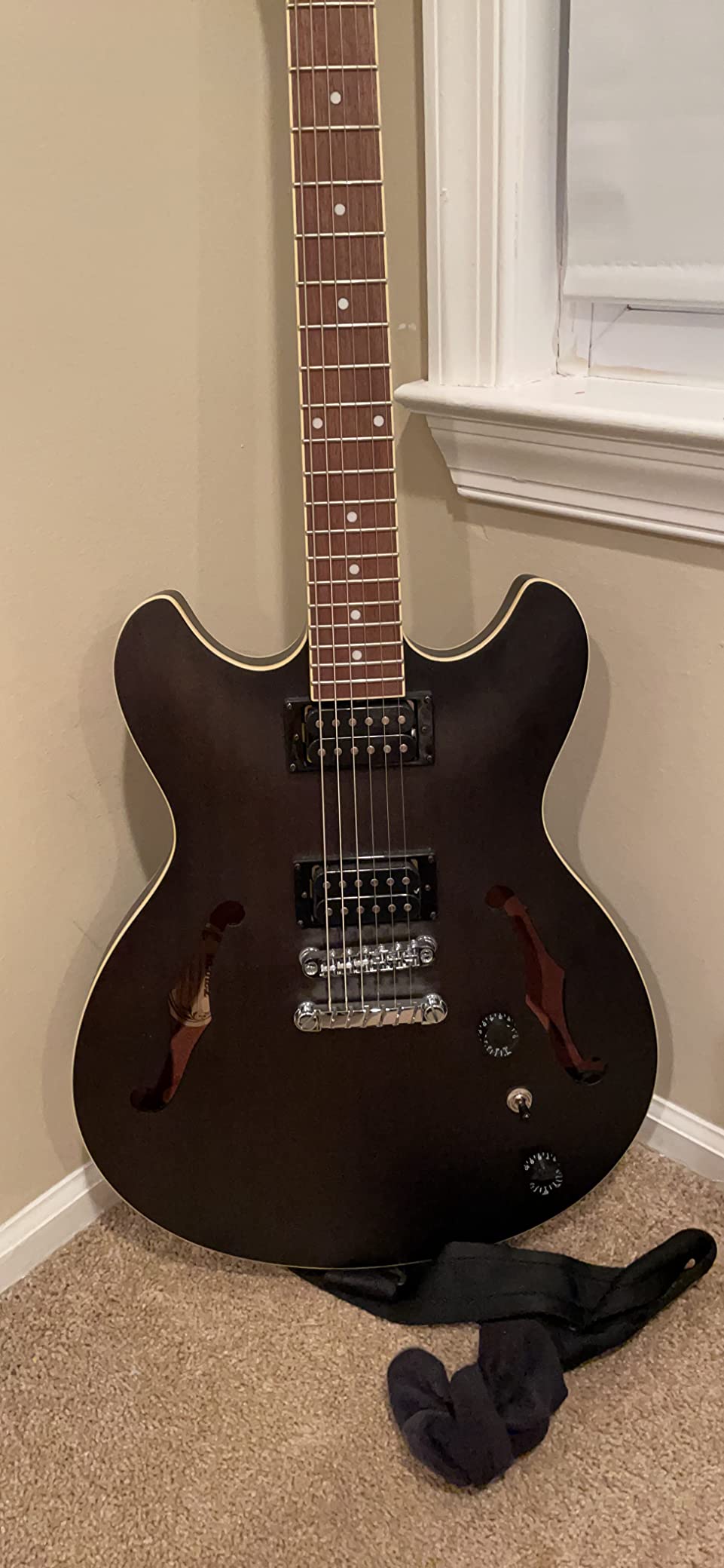 Ibanez Artcore AS53 Semi-Hollow Body Electric Guitar - Transparent Black Flat customer photo 1