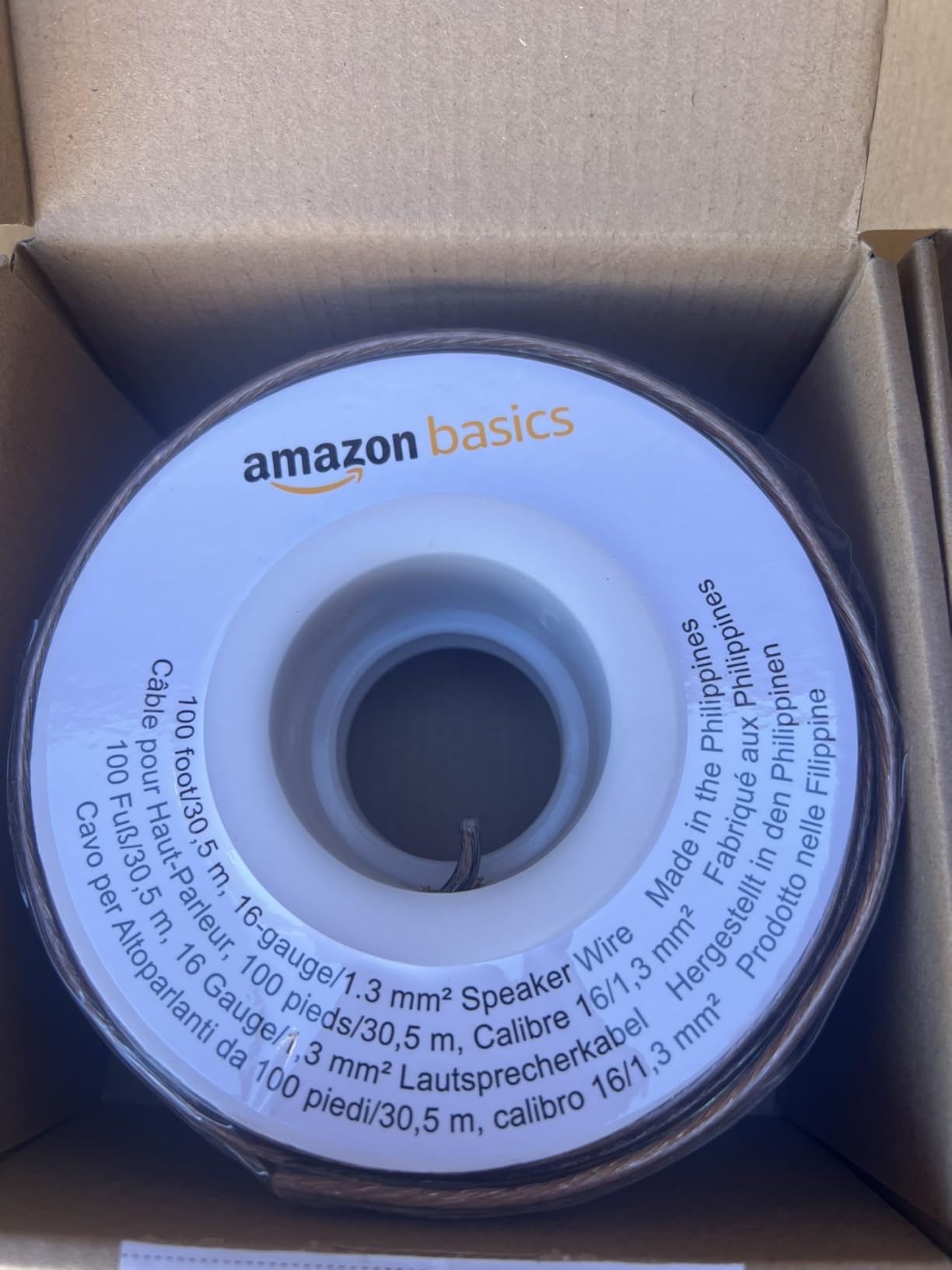 Amazon Basics 16-Gauge Speaker Wire Cable, 50 feet, Transparent Customer Review Amazon Basics 16-Gauge Speaker Wire Cable, 50 feet, Transparent - Customer Photo 1