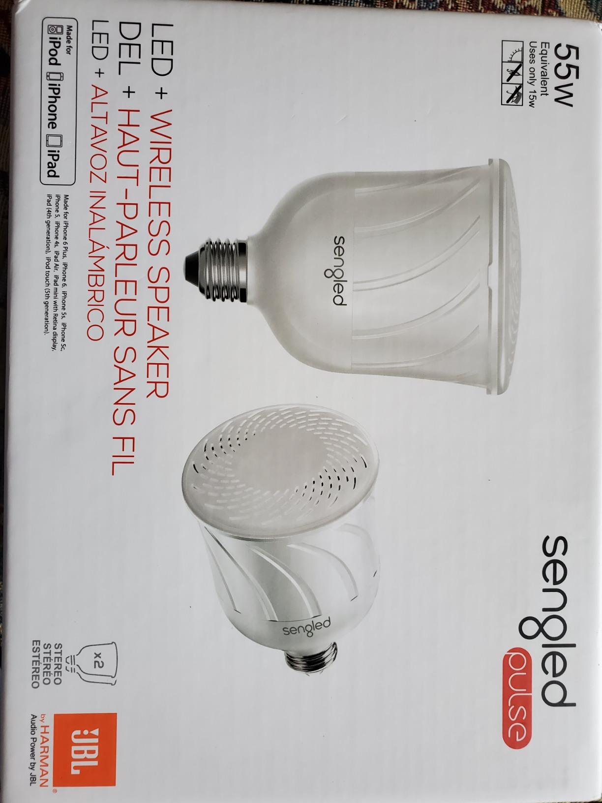 Sengled+ C01-BR30SP Pulse Dimmable LED Light Bulb with a Built-In Wireless Bluetooth JBL Speaker, Satellite Bulb, Pewter - Customer Photo 2