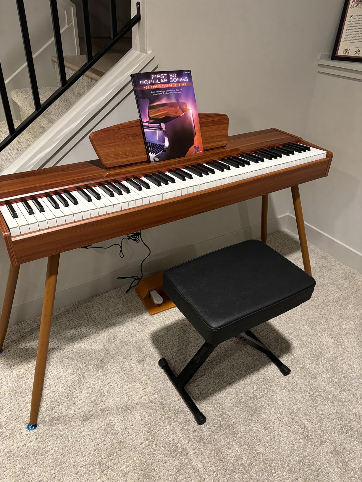 RockJam Premium Adjustable Padded Keyboard Bench or Piano Stool with Lessons. - Customer Photo 2