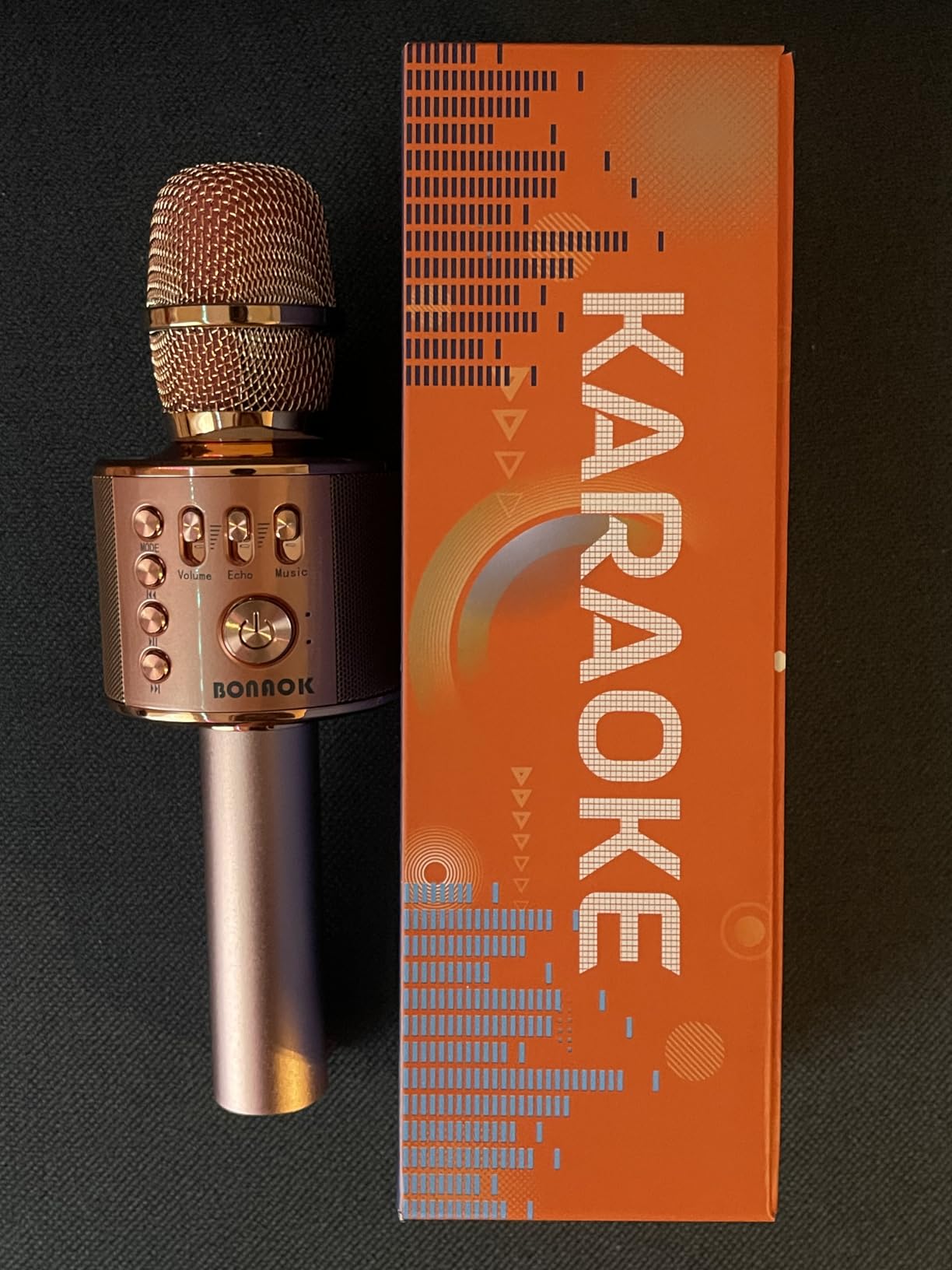 BONAOK Wireless Bluetooth Karaoke Microphone,3-in-1 Portable Handheld Karaoke Mic Speaker Machine Home Party Birthday for All Smartphones PC(Q37 Rose Gold) Customer Review BONAOK Wireless Bluetooth Karaoke Microphone,3-in-1 Portable Handheld Karaoke Mic Speaker Machine Home Party Birthday for All Smartphones PC(Q37 Rose Gold) - Customer Photo 2