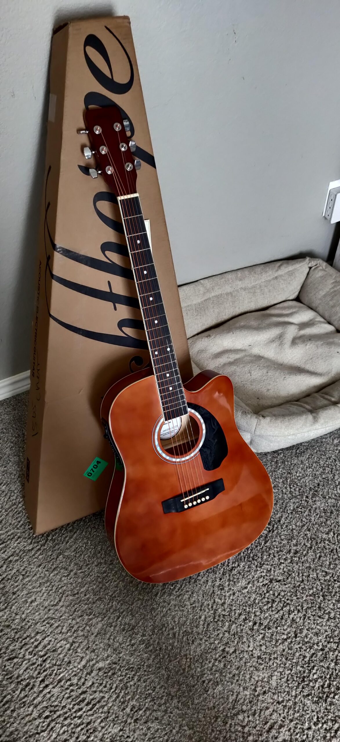 Ashthorpe Full-Size Cutaway Thinline Acoustic-Electric Guitar Package - Premium Tonewoods - Blue customer photo 1