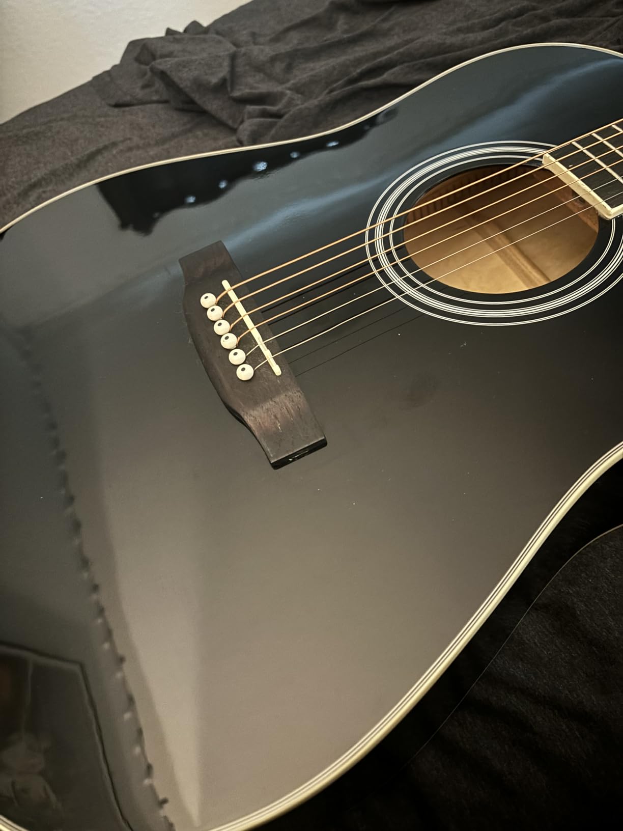 Best Choice Products 41in Beginner Acoustic Guitar Full Size All Wood Cutaway Guitar Starter Set w/Case, Strap, Capo, Strings, Picks - Black Customer Review Best Choice Products 41in Beginner Acoustic Guitar Full Size All Wood Cutaway Guitar Starter Set w/Case, Strap, Capo, Strings, Picks - Black - Customer Photo 4