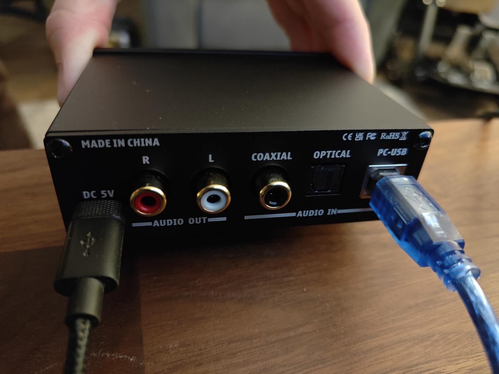 AIYIMA DAC-A2 Headphone Amplifier DAC with Bass Treble Controls PC-USB/Optical/Coaxial Inputs, RCA/3.5mm Headphone Ouput Digital to Analog Desktop Audio Converter DC 5V 24Bit 192kHz - Customer Photo 2
