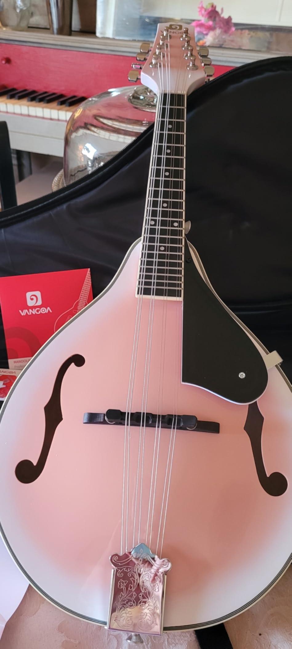 Vangoa Mandolin Musical Instrument A Style, Acoustic Mandolin Instrument Kit Italian 8 String for Professional Beginners Adults Teens Youth Kids, Sunburst, Glossy - Customer Photo 1