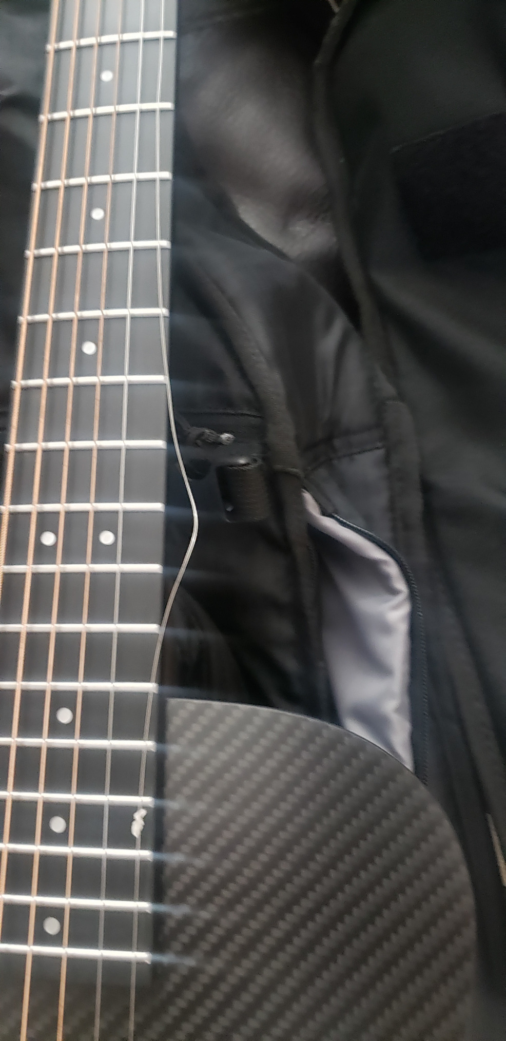 KLOS Travel Deluxe, Durable Carbon Fiber Acoustic Electric Guitar - Black with Gig Bag, Capo, and more Customer Review KLOS Travel Deluxe, Durable Carbon Fiber Acoustic Electric Guitar - Black with Gig Bag, Capo, and more - Customer Photo 2