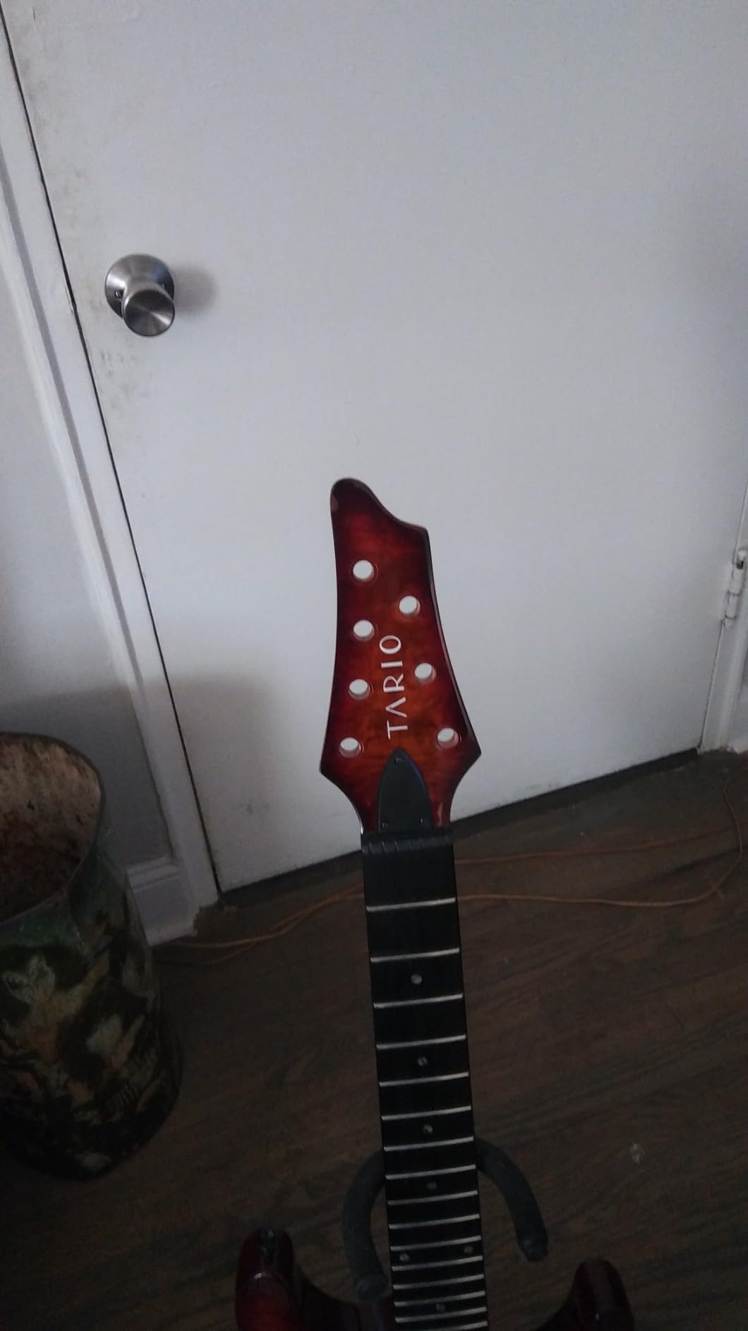 TARIO 7 String Electric Guitar Bolt_On Maple Neck Poplar Wood Body (Burl poplar top body) customer photo 1