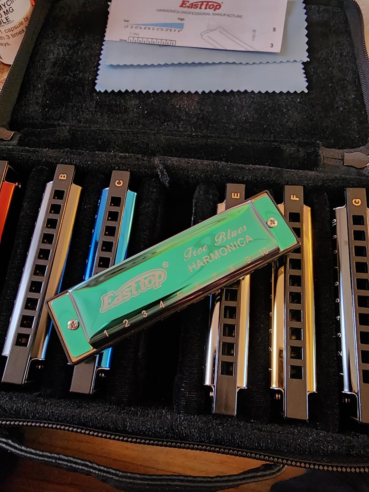 East top Deluxe Blues Harmonica C Key with Case for Adults,Beginner,grey customer photo 1