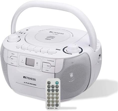 Retekess TR621 CD and Cassette Player Combo, Boombox CD Player for Home, AM/FM, Tape Recording, TF/USB Drive, AC or D Battery Powered, Headphone Jack, Stereo Sound (White) - Customer Photo 3
