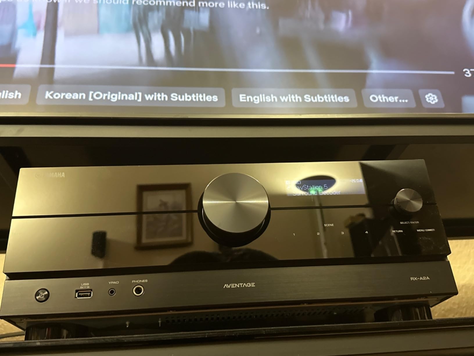 Yamaha RX-A2A AVENTAGE 7.2-Channel AV Receiver – 8K and 4K/120 HDMI, eARC, Dolby Atmos, DTS:X, Wi-Fi, Bluetooth, MusicCast - Customer Photo 4