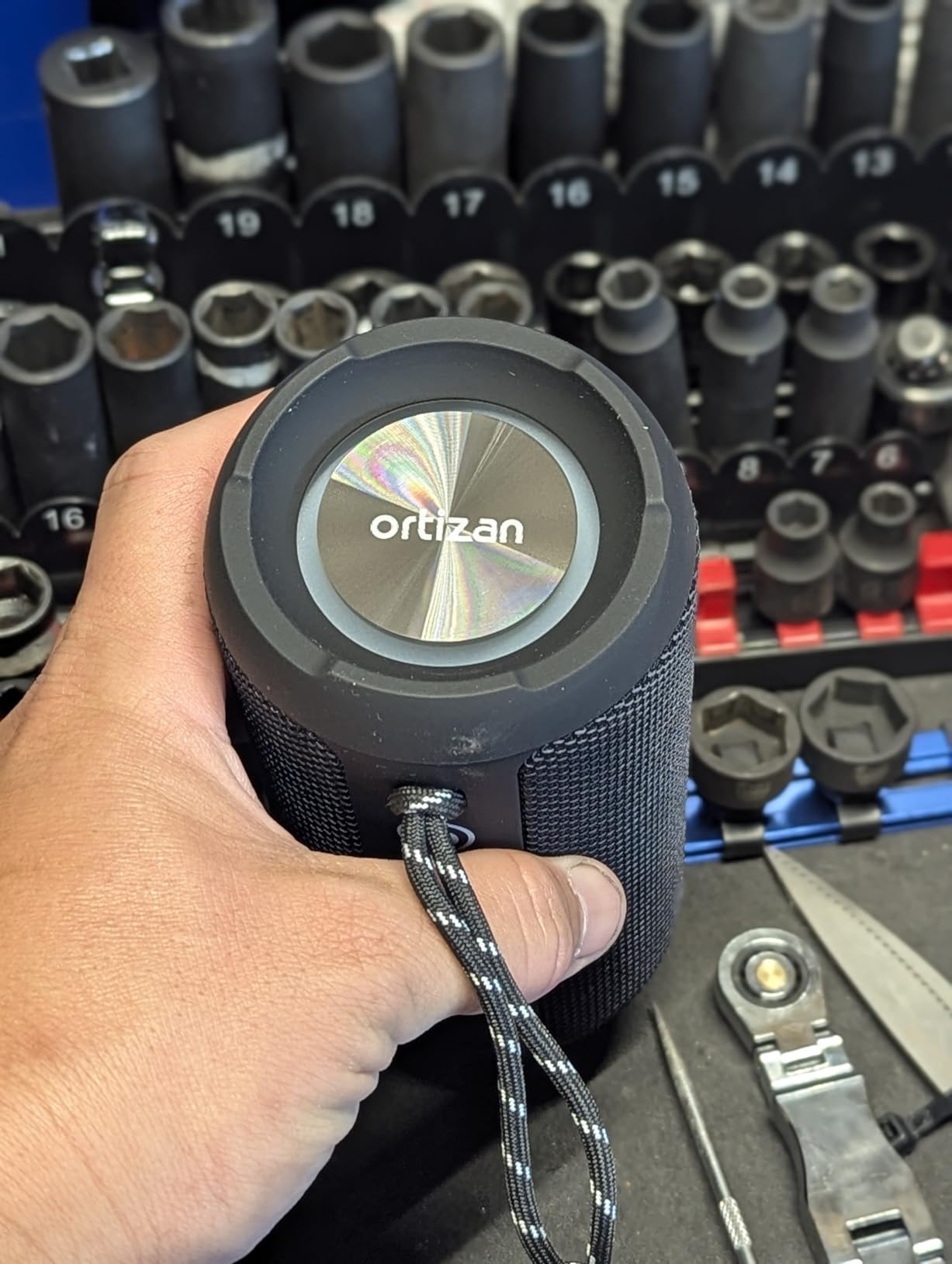 Ortizan Portable Bluetooth Speaker: IPX7 Waterproof, 24W Loud Sound, Deep Bass, Bluetooth 5.3, LED Lights, Wireless Stereo Pairing, 30H Playtime, for Home/Outdoor/Party/Beach, Birthday Gift (Black) Customer Review Ortizan Portable Bluetooth Speaker: IPX7 Waterproof, 24W Loud Sound, Deep Bass, Bluetooth 5.3, LED Lights, Wireless Stereo Pairing, 30H Playtime, for Home/Outdoor/Party/Beach, Birthday Gift (Black) - Customer Photo 1