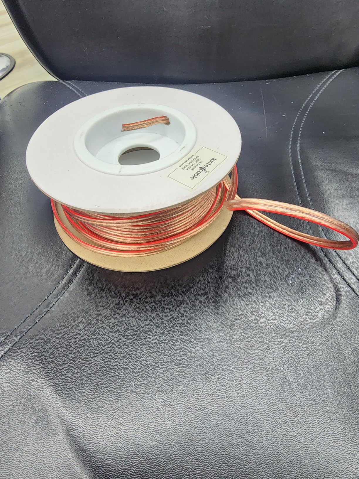 Kinter Cable 100ft 16-Gauge Audio Stereo Speaker Wire Cable, 100 Feet, 30.48 Meters, 2 Conductor, Polarity Marked, Flexible Clear PVC, CCA, Home Theater, HiFi, Surround or Auto Amps Customer Review Kinter Cable 100ft 16-Gauge Audio Stereo Speaker Wire Cable, 100 Feet, 30.48 Meters, 2 Conductor, Polarity Marked, Flexible Clear PVC, CCA, Home Theater, HiFi, Surround or Auto Amps - Customer Photo 1