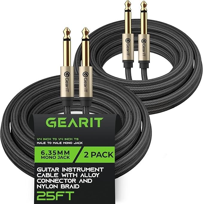 GEARit Guitar Instrument Cable (25ft) 1/4 Inch to 1/4 inch TS Straight Male to Male 6.35mm Mono Jack with Alloy Connector and Nylon Braid Customer Review GEARit Guitar Instrument Cable (25ft) 1/4 Inch to 1/4 inch TS Straight Male to Male 6.35mm Mono Jack with Alloy Connector and Nylon Braid - Customer Photo 2