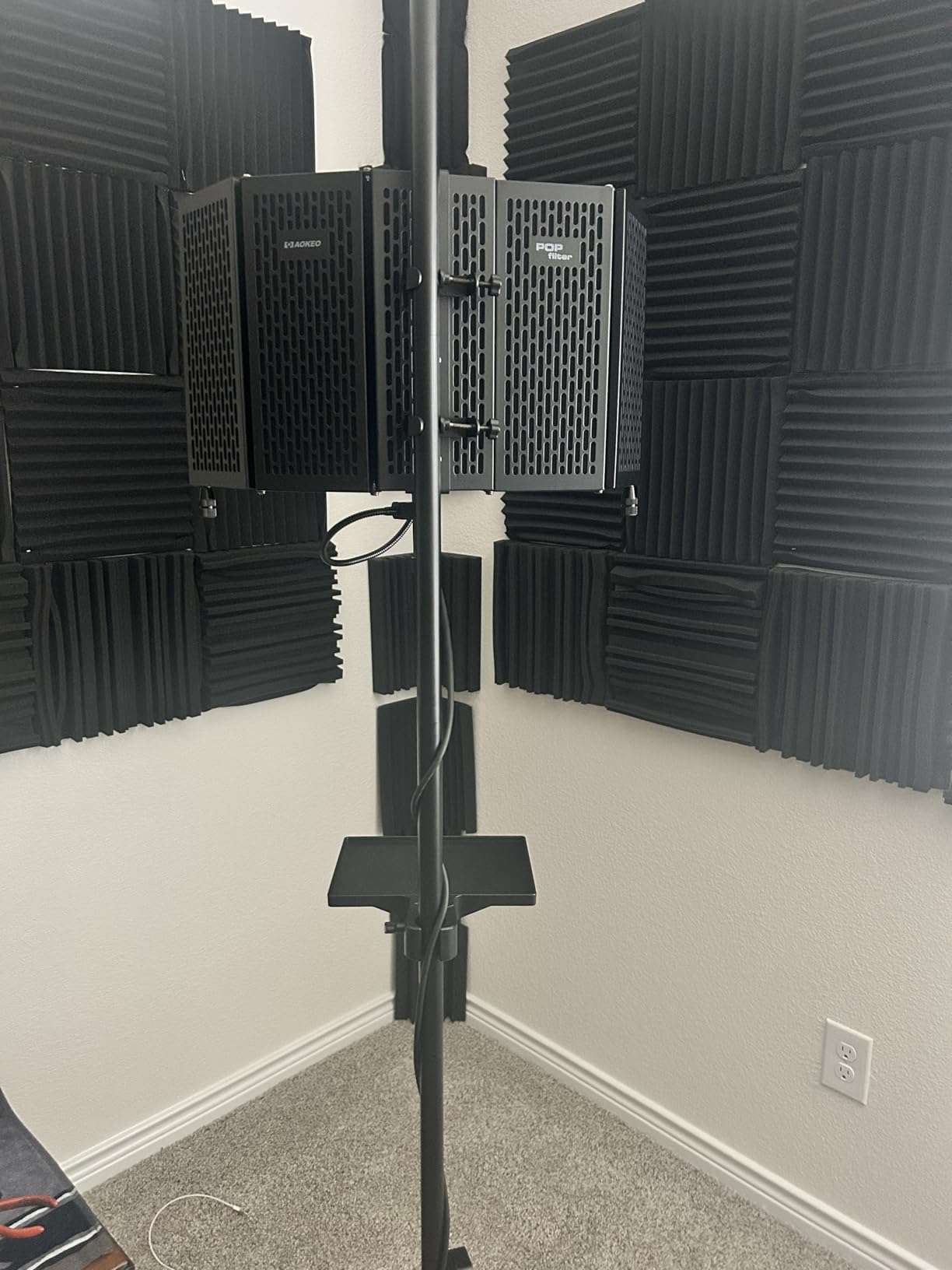 Aokeo Microphone Isolation Shield, Foldable Mic Shield with Triple Sound Insulation, Reflection Filter with 3/8 Aokeo Microphone Isolation Shield, Foldable Mic Shield with Triple Sound Insulation, Reflection Filter with 3/8