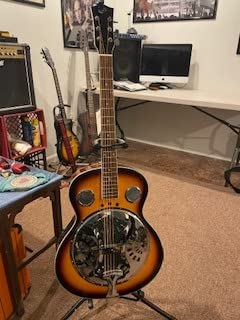 Pyle Electro Resophonic Acoustic Electric Guitar Set, Full Size Round Neck Traditional Resonator, Built-in Pre Amplifier, White Customer Review Pyle Electro Resophonic Acoustic Electric Guitar Set, Full Size Round Neck Traditional Resonator, Built-in Pre Amplifier, White - Customer Photo 2