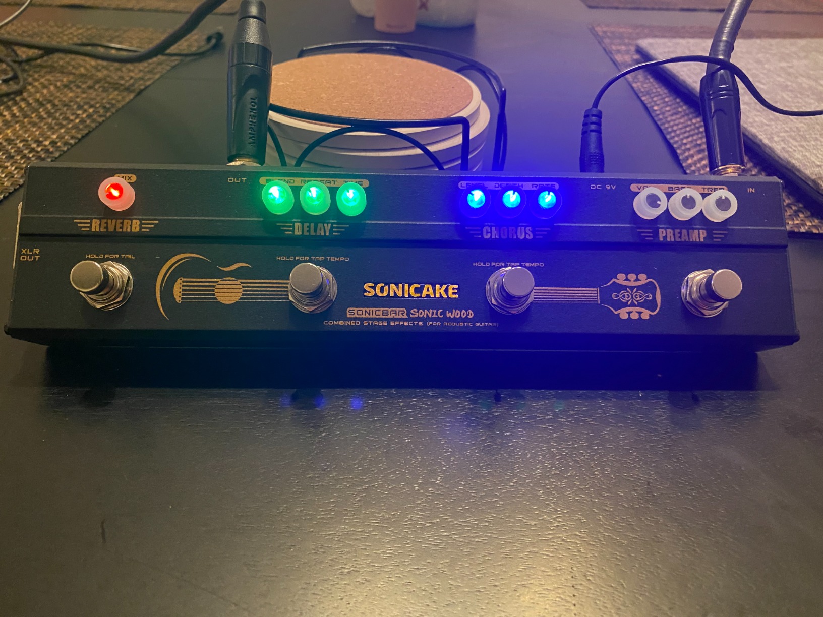 SONICAKE Acoustic Pedal Guitar Effect Acoustic Pedal Multi Effects Preamp Chorus Delay Reverb Acoustic Guitar Pedal Sonic Wood with XLR Output Customer Review SONICAKE Acoustic Pedal Guitar Effect Acoustic Pedal Multi Effects Preamp Chorus Delay Reverb Acoustic Guitar Pedal Sonic Wood with XLR Output - Customer Photo 4