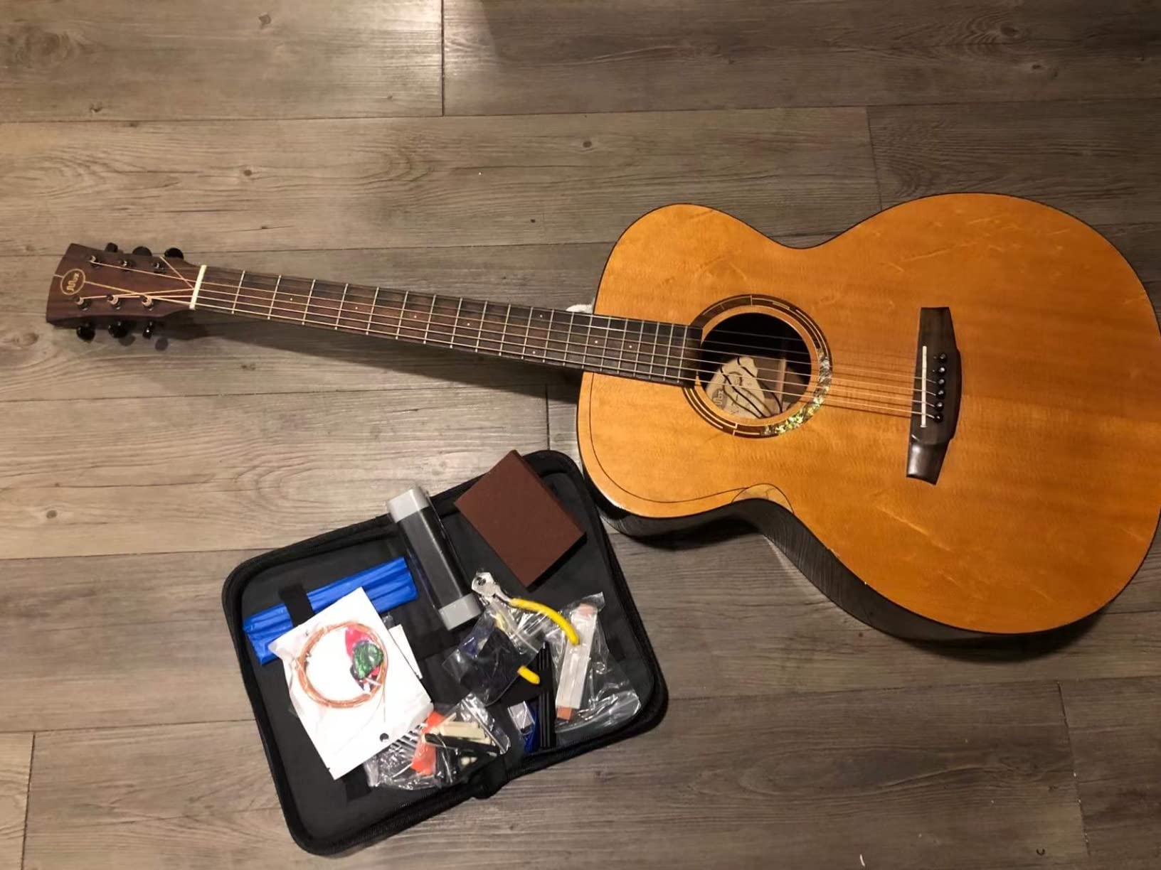 72PCS Guitar Tool Kit,Professional Guitar Repairing Maintenance Tool Kit with Guitar Strings Picks Bridge Pins Gauge Guitar Accessories Gift for Acoustic Guitar Electric guitar Ukulele Bass Banjo Customer Review 72PCS Guitar Tool Kit,Professional Guitar Repairing Maintenance Tool Kit with Guitar Strings Picks Bridge Pins Gauge Guitar Accessories Gift for Acoustic Guitar Electric guitar Ukulele Bass Banjo - Customer Photo 1