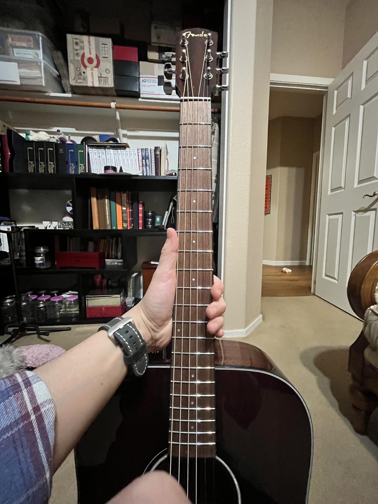 Fender CD-60S Solid Top Dreadnought Acoustic Guitar - All Mahogany Bundle with Gig Bag, Tuner, Strap, Strings, Picks, and Austin Bazaar Instructional DVD - Customer Photo 2