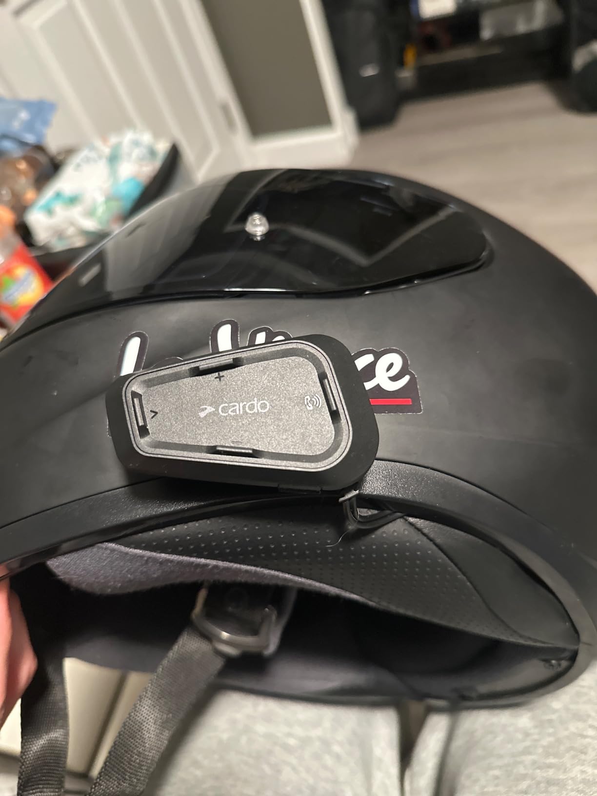 Cardo Systems Spirit Motorcycle Bluetooth Communication Headset, 2-Way Bluetooth, Thin 32mm Speakers, Waterproof, Universal Connectivity - Single Pack Customer Review Cardo Systems Spirit Motorcycle Bluetooth Communication Headset, 2-Way Bluetooth, Thin 32mm Speakers, Waterproof, Universal Connectivity - Single Pack - Customer Photo 5