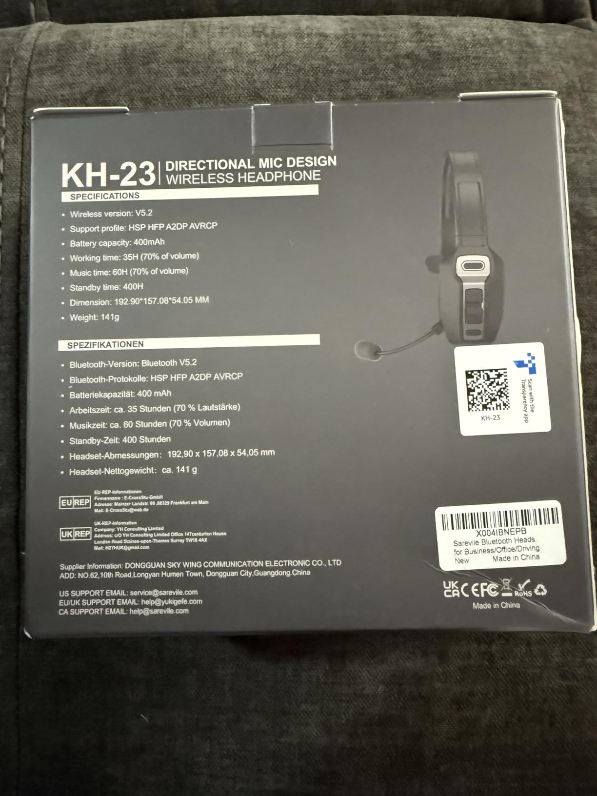 Trucker Bluetooth Headset, V5.2 Wireless Headset with Upgraded Microphone AI Noise Canceling, On Ear Bluetooth Headphone with Mute for Driver Office Call Center Customer Review Trucker Bluetooth Headset, V5.2 Wireless Headset with Upgraded Microphone AI Noise Canceling, On Ear Bluetooth Headphone with Mute for Driver Office Call Center - Customer Photo 1