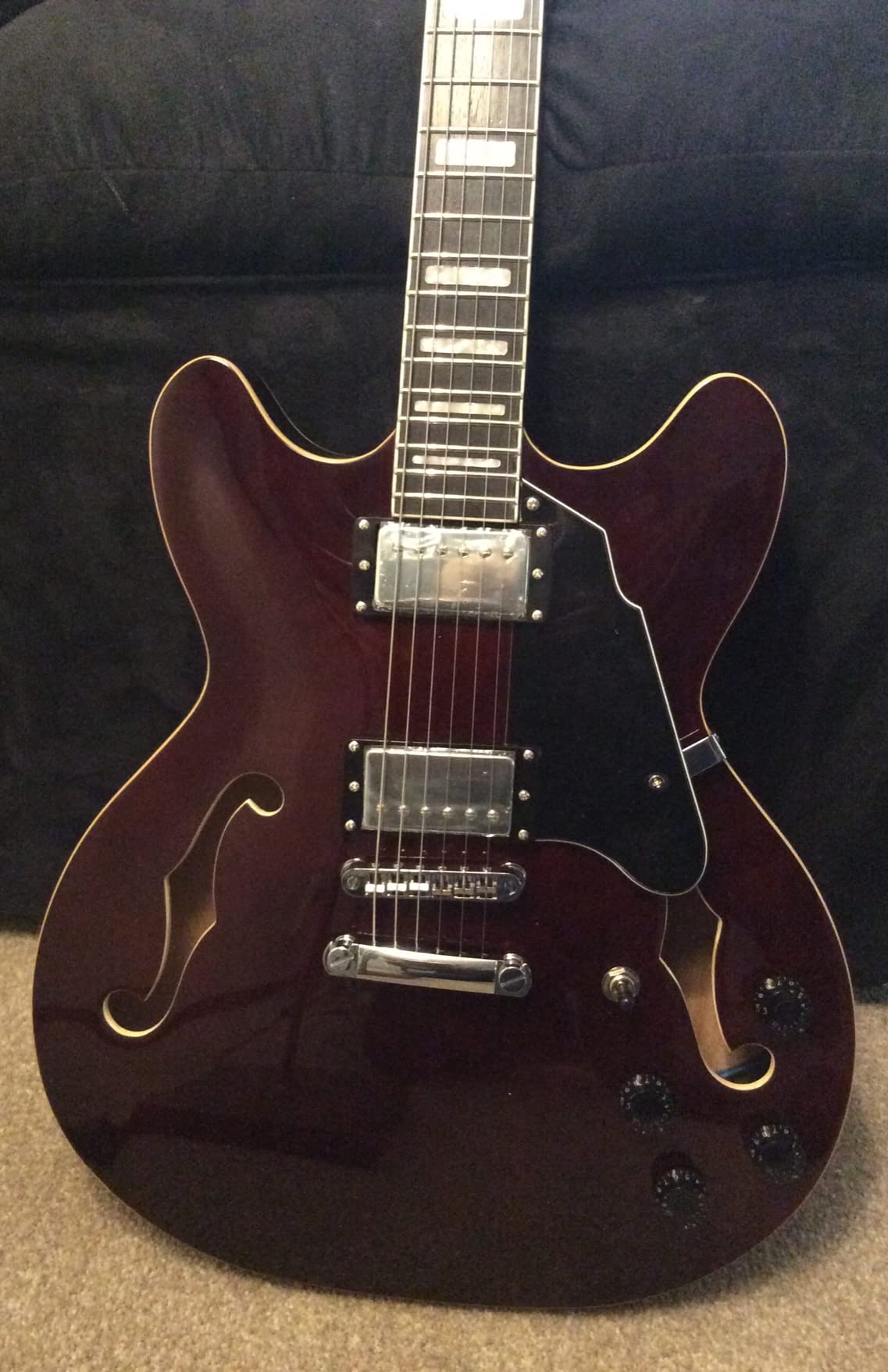Redid Semi-Hollow Body Electric Guitar RD-100 Jazz Guitar with F-Hole, Maple neck, Humbucker Pickups (Brown) customer photo 2