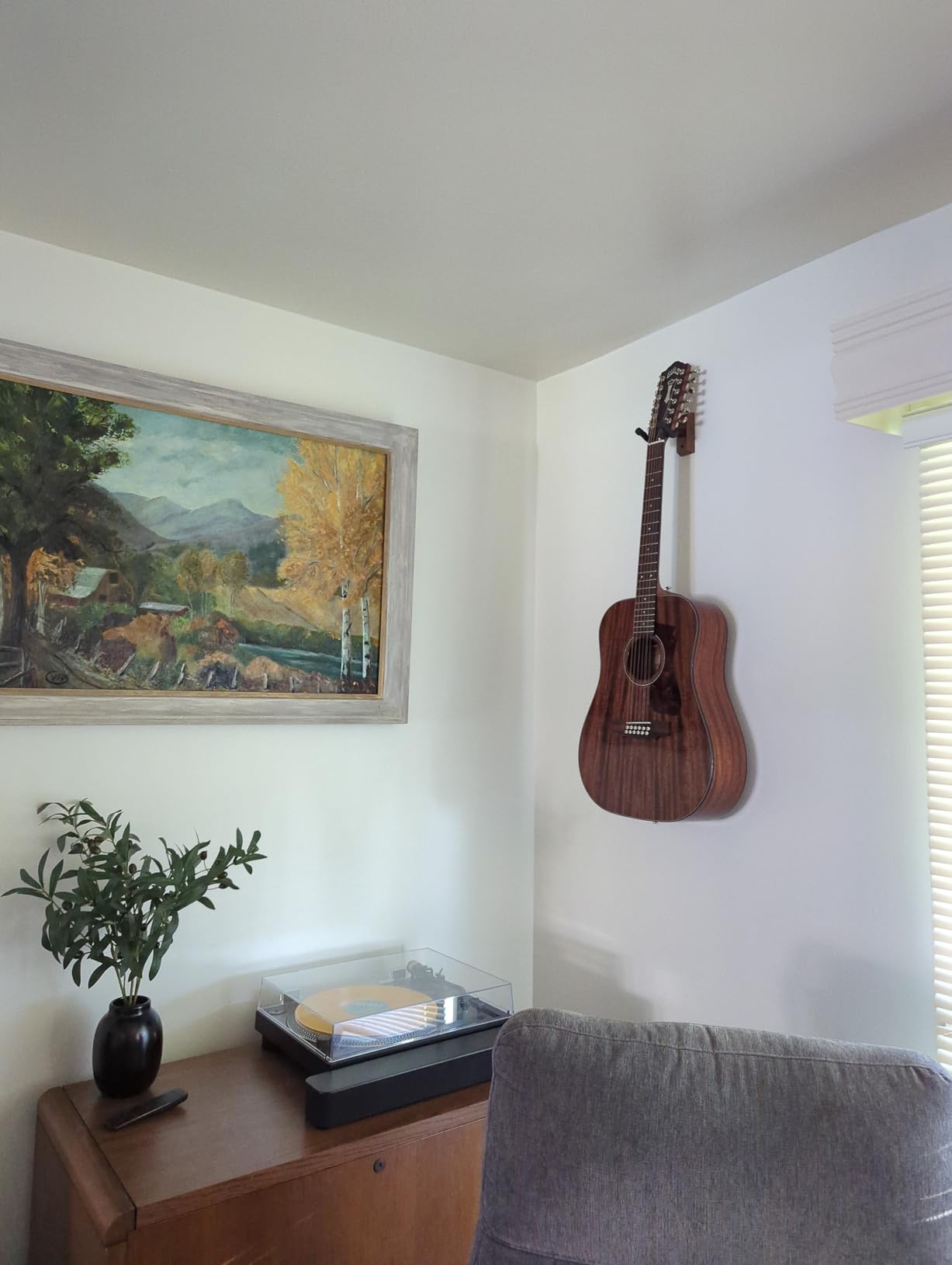 Guitar Wall Mount 3 Pack, Black Walnut Wood Guitar Hanger, U-Shaped Guitar Wall Hanger Mount, Guitar Holder Hook Stand Wall for Acoustic, Electric Guitar, Banjo, Bass, Gift for Guitar Player Customer Review Guitar Wall Mount 3 Pack, Black Walnut Wood Guitar Hanger, U-Shaped Guitar Wall Hanger Mount, Guitar Holder Hook Stand Wall for Acoustic, Electric Guitar, Banjo, Bass, Gift for Guitar Player - Customer Photo 1
