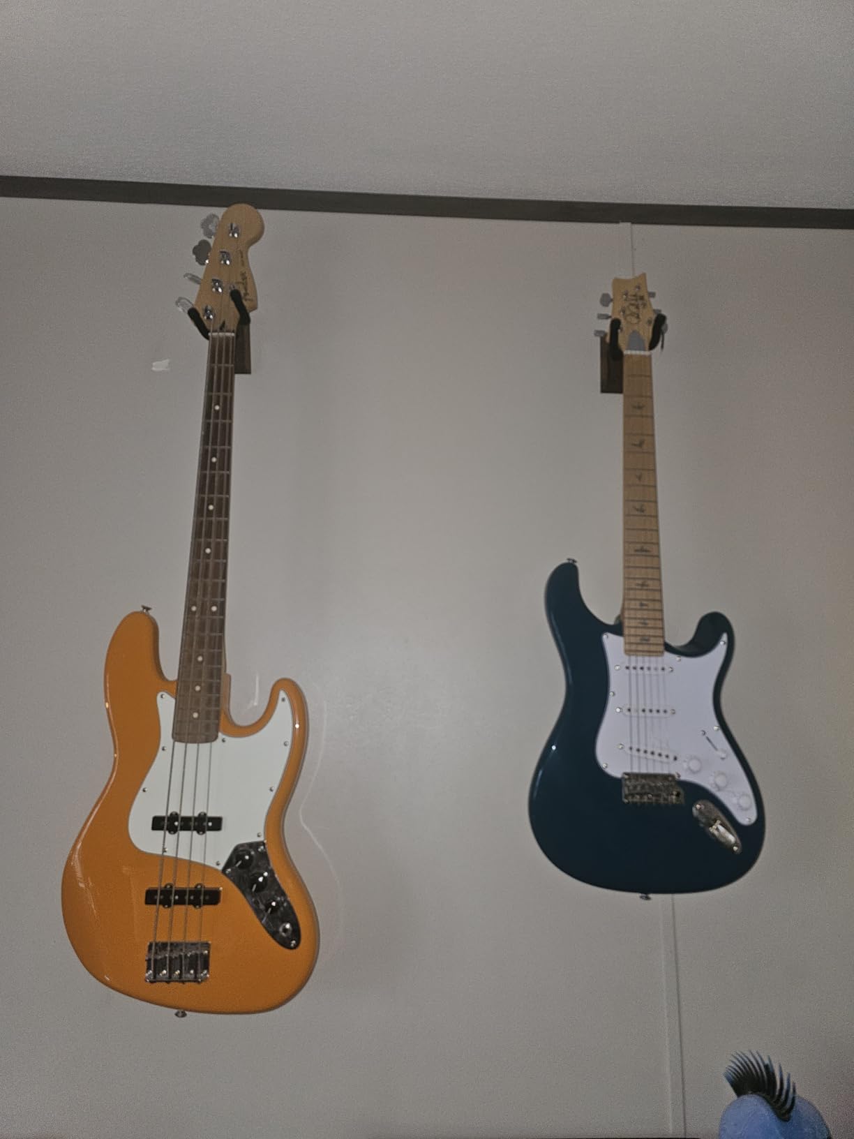 Guitar Wall Mount, Guitar Hangers Hooks Bracket Holder Stand for Acoustic and Electric Guitars Bass Banjo Mandolin, Black Walnut Wood Base Customer Review Guitar Wall Mount, Guitar Hangers Hooks Bracket Holder Stand for Acoustic and Electric Guitars Bass Banjo Mandolin, Black Walnut Wood Base - Customer Photo 1