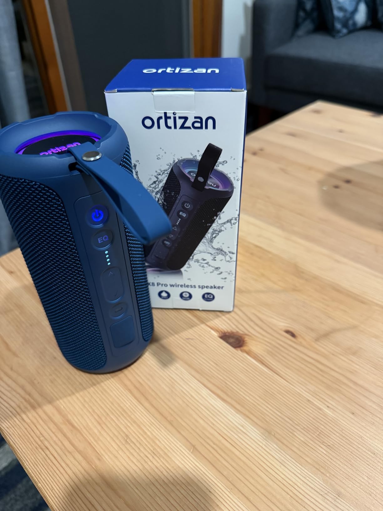 Ortizan Bluetooth Speakers, Portable Wireless Stereo Speaker - IPX7 Waterproof, 30W RMS(40W Peak) Loud Sound, Deep Bass, LED Light, Bluetooth 5.3, for Home/Shower/Outdoor/Beach, Gifts for Adult, Navy Customer Review Ortizan Bluetooth Speakers, Portable Wireless Stereo Speaker - IPX7 Waterproof, 30W RMS(40W Peak) Loud Sound, Deep Bass, LED Light, Bluetooth 5.3, for Home/Shower/Outdoor/Beach, Gifts for Adult, Navy - Customer Photo 1