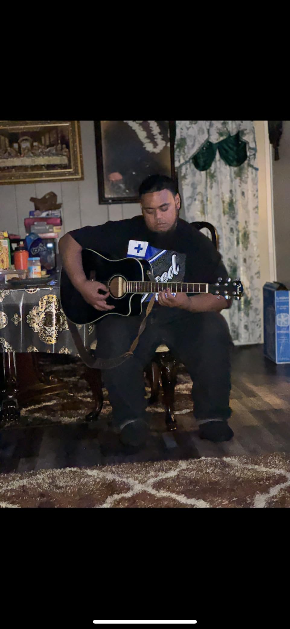 Fender Dreadnought Acoustic Guitar - Natural Bundle with Gig Bag, Tuner, Strings, Picks, Fender Play Online Lessons, and Austin Bazaar Instructional DVD - Customer Photo 1