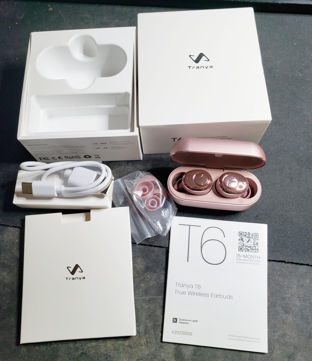 TRANYA T6 Wireless Earbuds with Qualcomm aptX Adaptive Audio, CVC 8.0 Noise Reduction Bluetooth Earphones, Multipoint Connection, Customized APP, IPX5 Waterproof Headphones for Sports - Customer Photo 1
