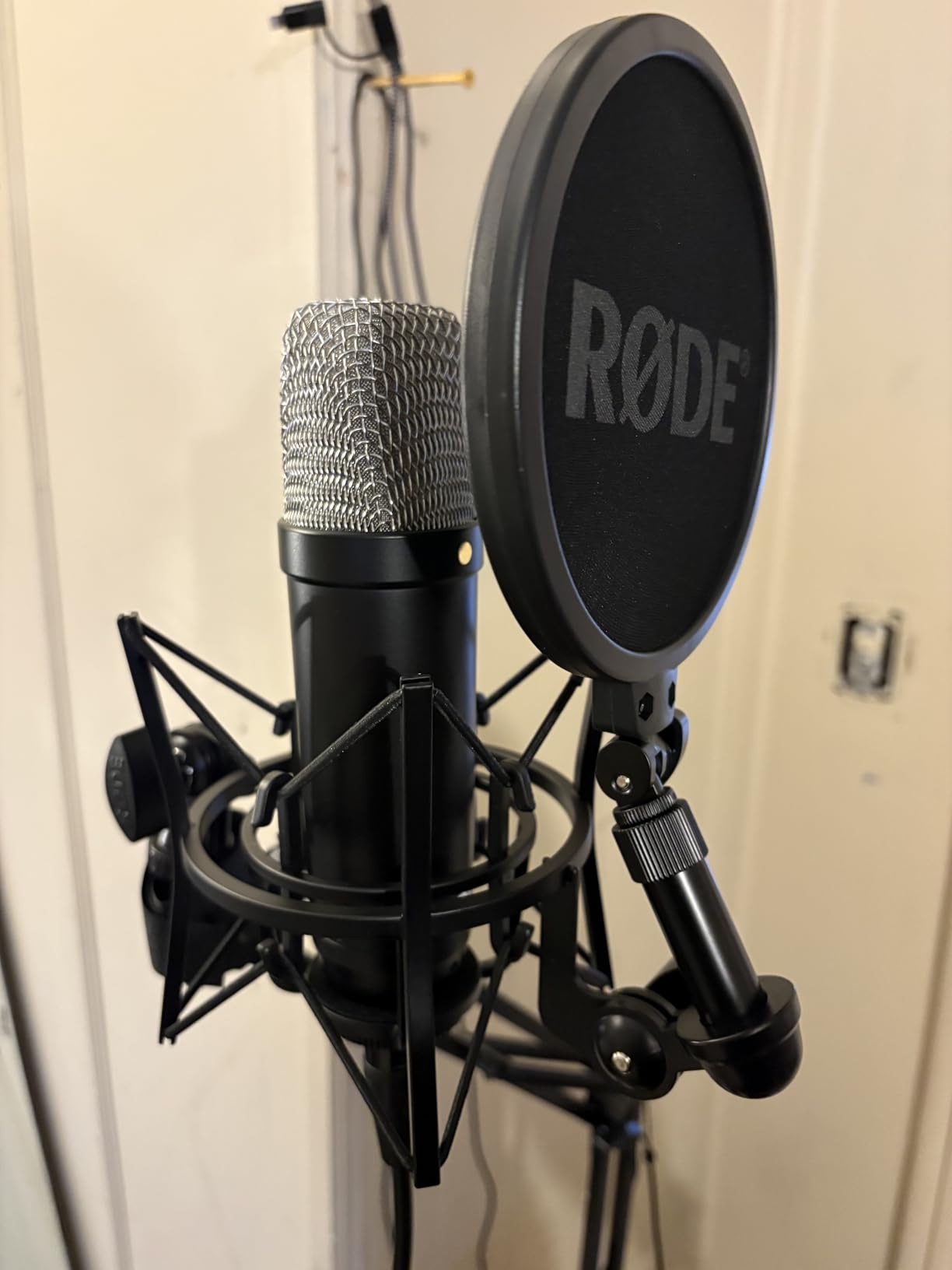 RODE NT1 Signature Series Large-Diaphragm Condenser Microphone with Shock Mount, Pop Filter and XLR Cable for Music Production, Vocal Recording, Streaming and Podcasting (Black) customer photo 2
