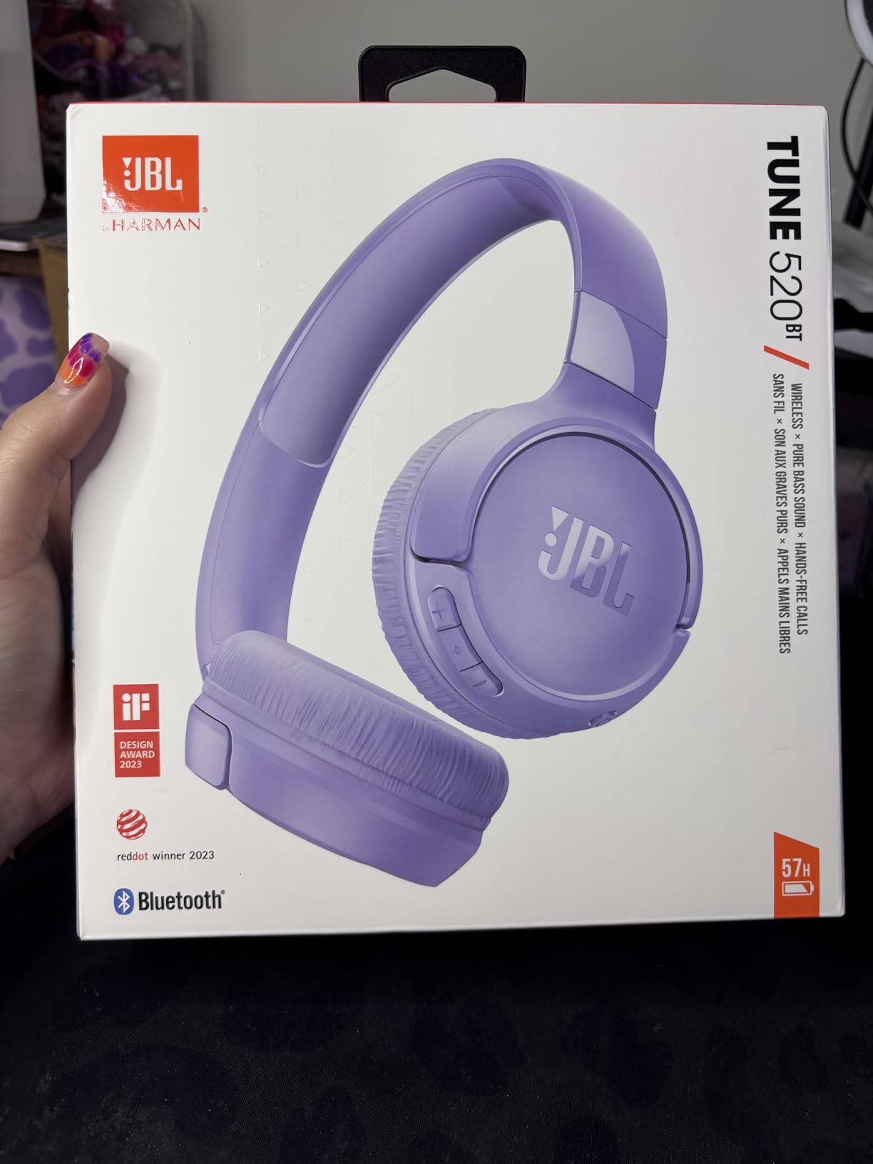 JBL Tune 520BT - Wireless On-Ear Headphones, Up to 57H Battery Life and Speed Charge, Lightweight, Comfortable and Foldable Design, Hands-Free Calls with Voice Aware (Purple) Customer Review JBL Tune 520BT - Wireless On-Ear Headphones, Up to 57H Battery Life and Speed Charge, Lightweight, Comfortable and Foldable Design, Hands-Free Calls with Voice Aware (Purple) - Customer Photo 2