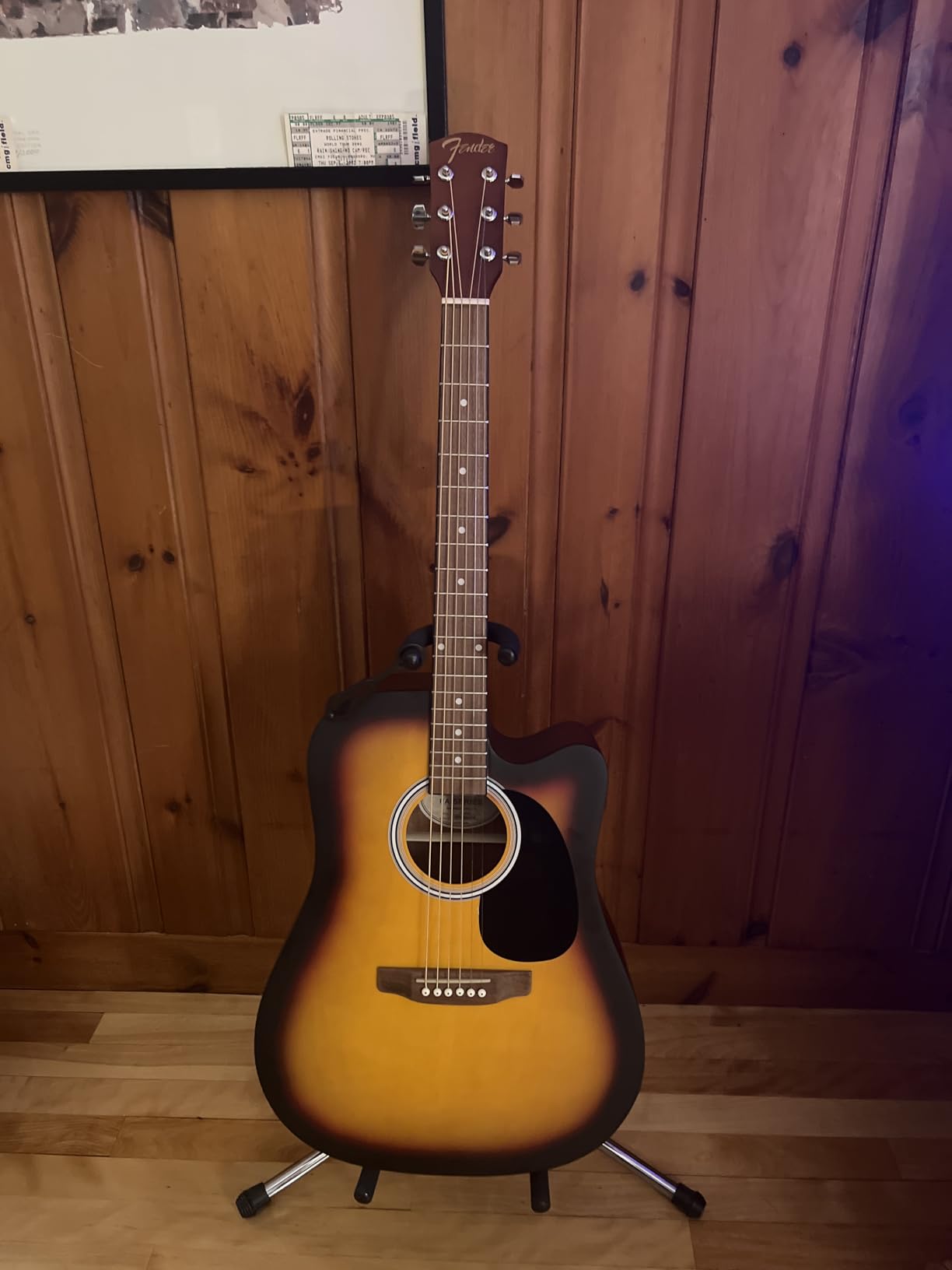 Fender FA-25CE Dreadnought Acoustic Electric Guitar, Beginner Guitar, with 2-Year Warranty, Includes Built-in Tuner and On-Board Volume and Tone Controls, Comes with Free Lessons, Natural Customer Review Fender FA-25CE Dreadnought Acoustic Electric Guitar, Beginner Guitar, with 2-Year Warranty, Includes Built-in Tuner and On-Board Volume and Tone Controls, Comes with Free Lessons, Natural - Customer Photo 1