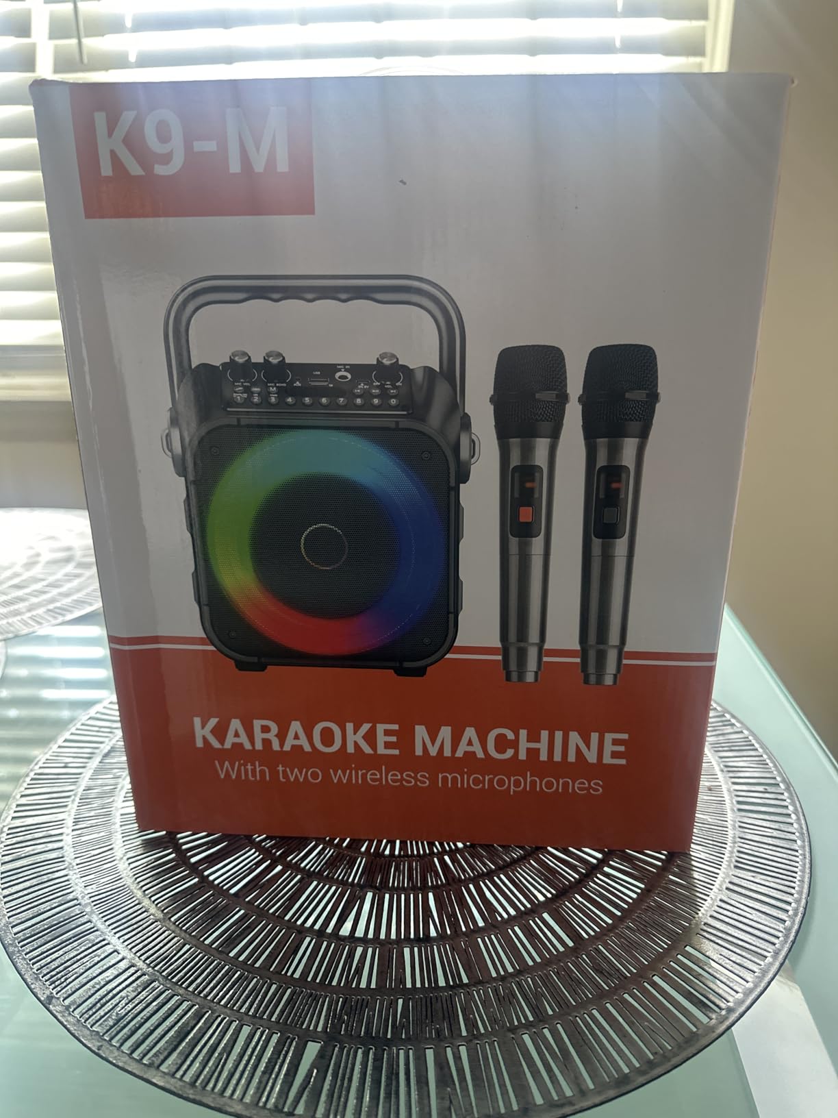 Karaoke Machine, Portable Bluetooth Speaker with 2 Wireless Microphones for Adults & Kids with Lights, Karaoke Microphone with PA System Supports USB/TF/REC/FM/AUX for Home Party Home System Packages - Customer Photo 1