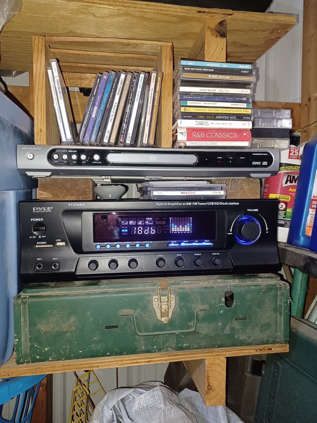 Pyle 4-Piece Bluetooth Stereo System - Mini Hi-Fi Bookshelf Stereo System with USB Recording, FM Radio and Remote Control, DVD/CD Compatibility, Perfect Stereo Shelf Systems for Home, 1000W - Customer Photo 2