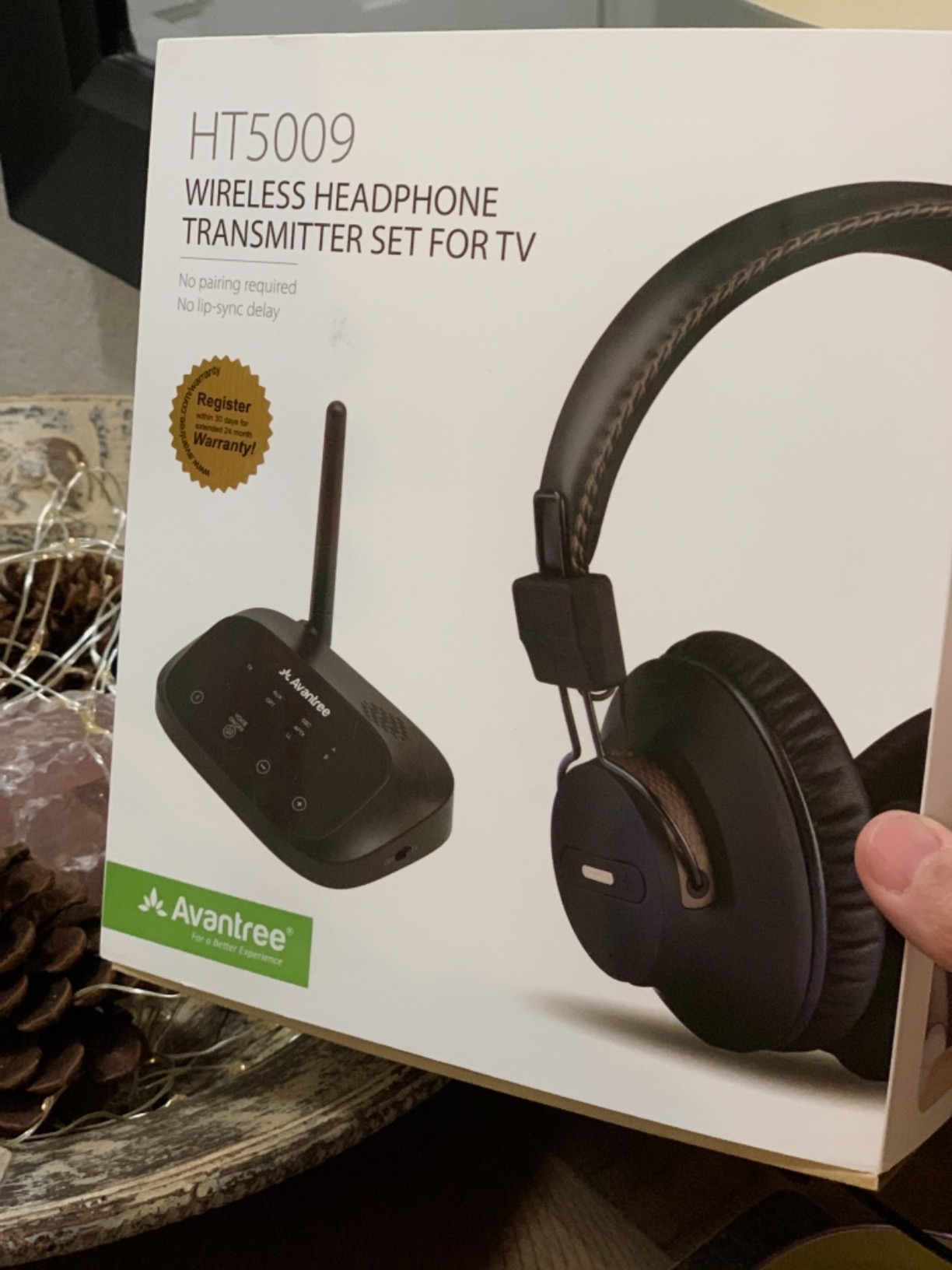 Avantree HT5009 Plus - Ultra Comfortable Wireless Headphones for TV Watching, 60h Playtime, Clear Voice & Enhanced Volume for Seniors & Hard of Hearing, Compatible with Samsung, LG & Other TVs - Customer Photo 1