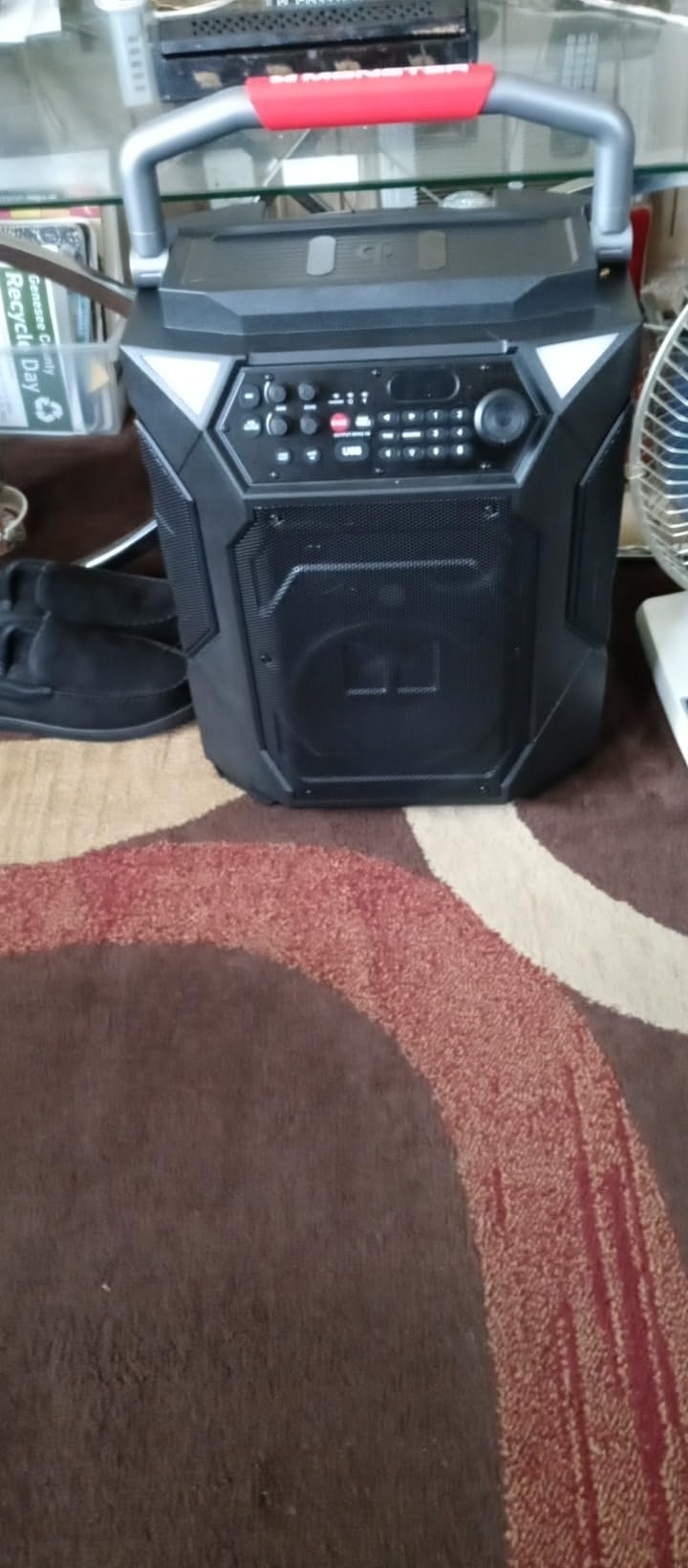Monster Rockin' Roller 360 Indoor/Outdoor Portable Bluetooth Speaker | Up to 240W of 360 Degree Sound & Up to 100 Hours of Playtime | Includes Microphone - Customer Photo 2