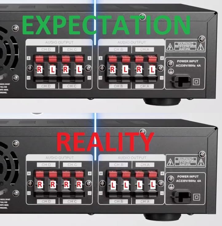 Donner Stereo Receivers Home Audio Amplifier, Premium 1000W Peak Power 4 Channel Amplifier with Bluetooth 5.0, USB, FM, 2 Mic-in, Echo, RCA, Optical/Coaxial Input for Home, Karaoke, Theater Speakers - Customer Photo 2