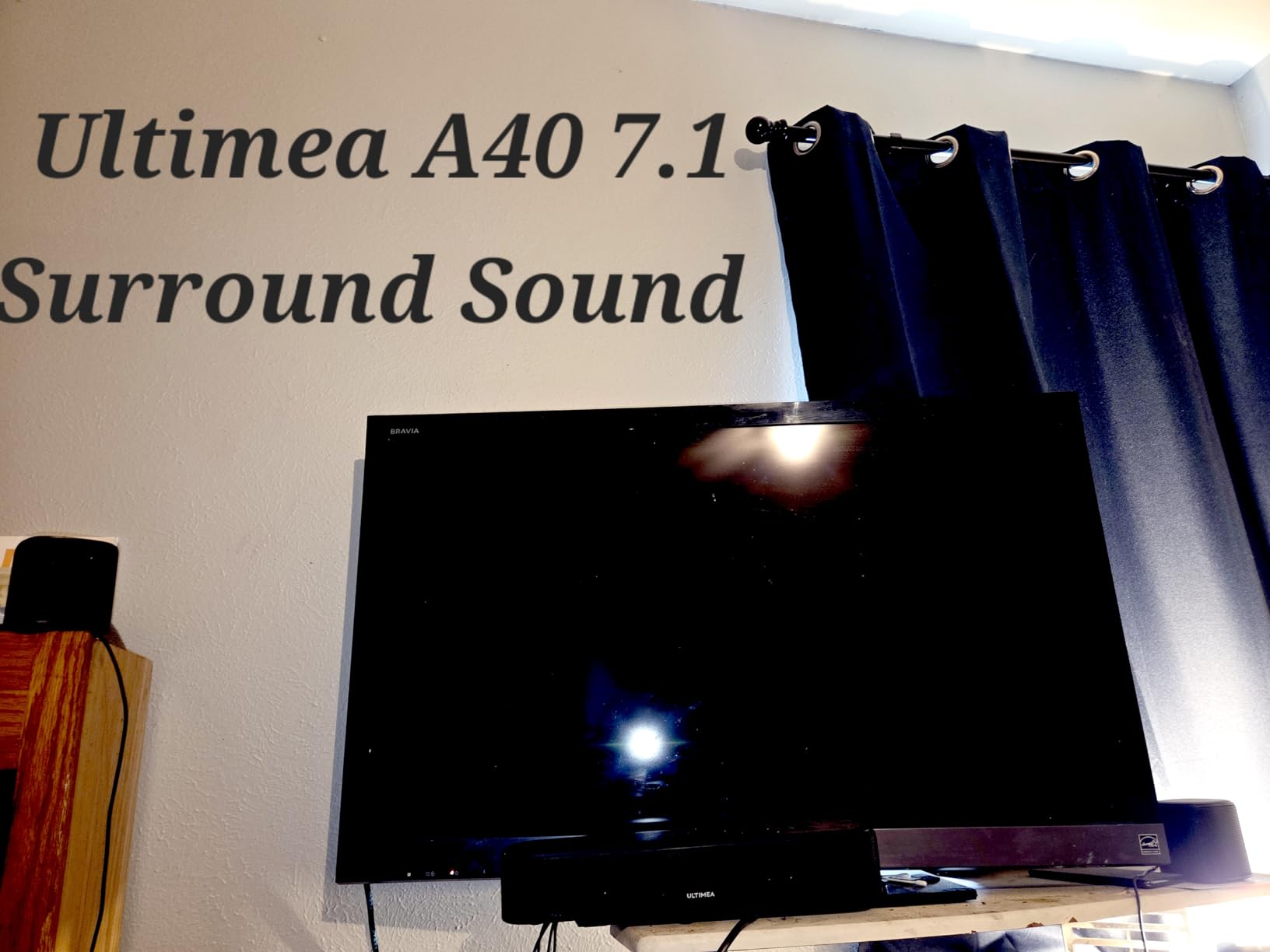 ULTIMEA 7.1ch Virtual Surround Sound Bar, Sound Bar for Smart TV with 4 Surround Speakers, Peak Power 330W, Surround Sound System for TV, App Control, TV Soundbar with Subwoofer, Opt/AUX/BT, Aura A40 customer photo 2