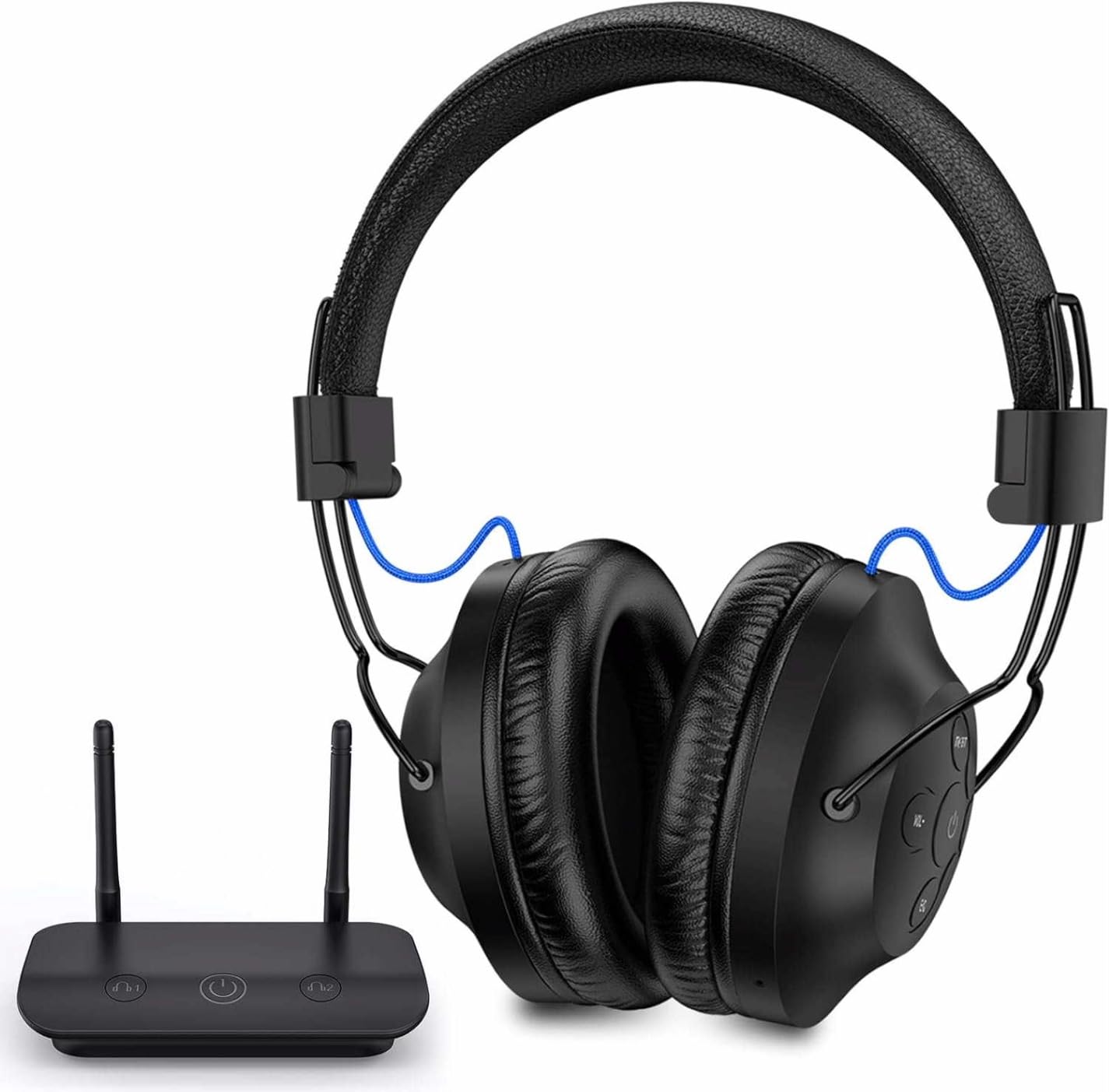 ROSIDA Wireless Headphones for TV Watching with Transmitter, TV Headphones Wireless for Seniors 295FT Range with Optical, AUX, RCA and USB Way, High Volume Control, Long Playtime, No Delay, Black - Customer Photo 1