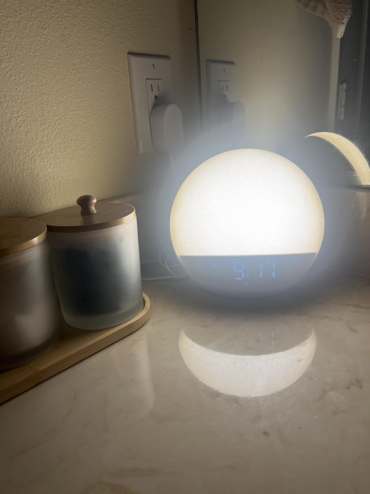 Sunrise Alarm Clock White Noise Machine: Natural Wake Up Light - Dimmable Clock with Bluetooth Speaker for Bedroom - 25 Sleep Sounds for Baby Adults Kids Putty - Customer Photo 1