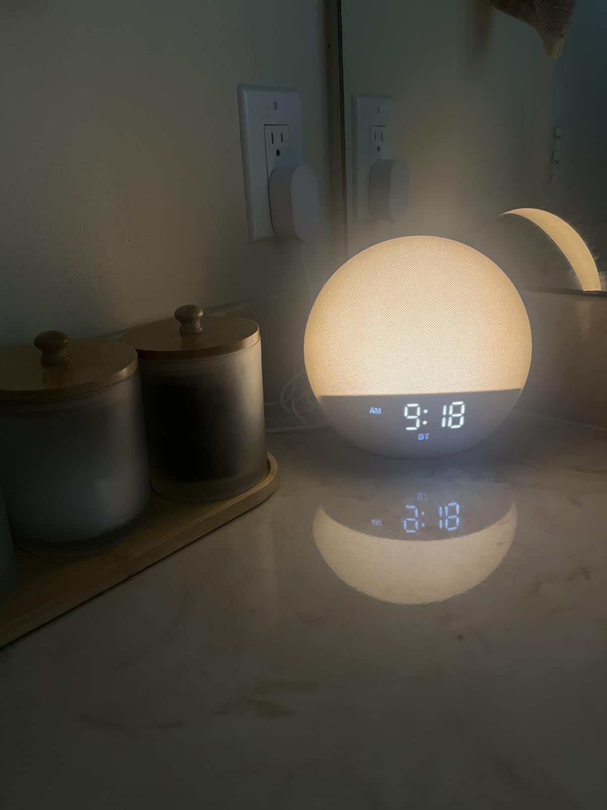 Sunrise Alarm Clock White Noise Machine: Natural Wake Up Light - Dimmable Clock with Bluetooth Speaker for Bedroom - 25 Sleep Sounds for Baby Adults Kids Putty - Customer Photo 2