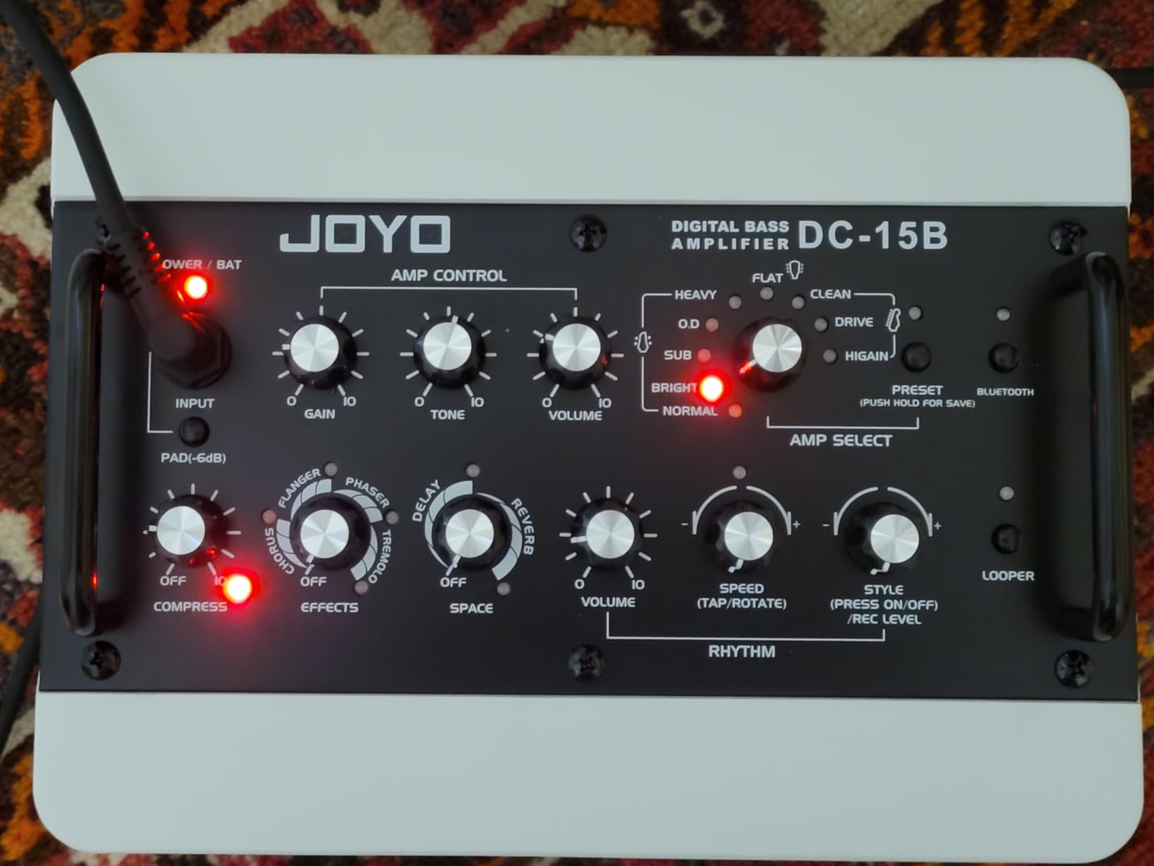 JOYO 15W Portable Bass Amp Combo | 9 Amplifier Models + 6 Modulation FX + Looper & Drum Machine | Rechargeable Battery | Digital Modeling | for Bassist Practice, Solo & Small Gigs (DC-15B) - Customer Photo 2
