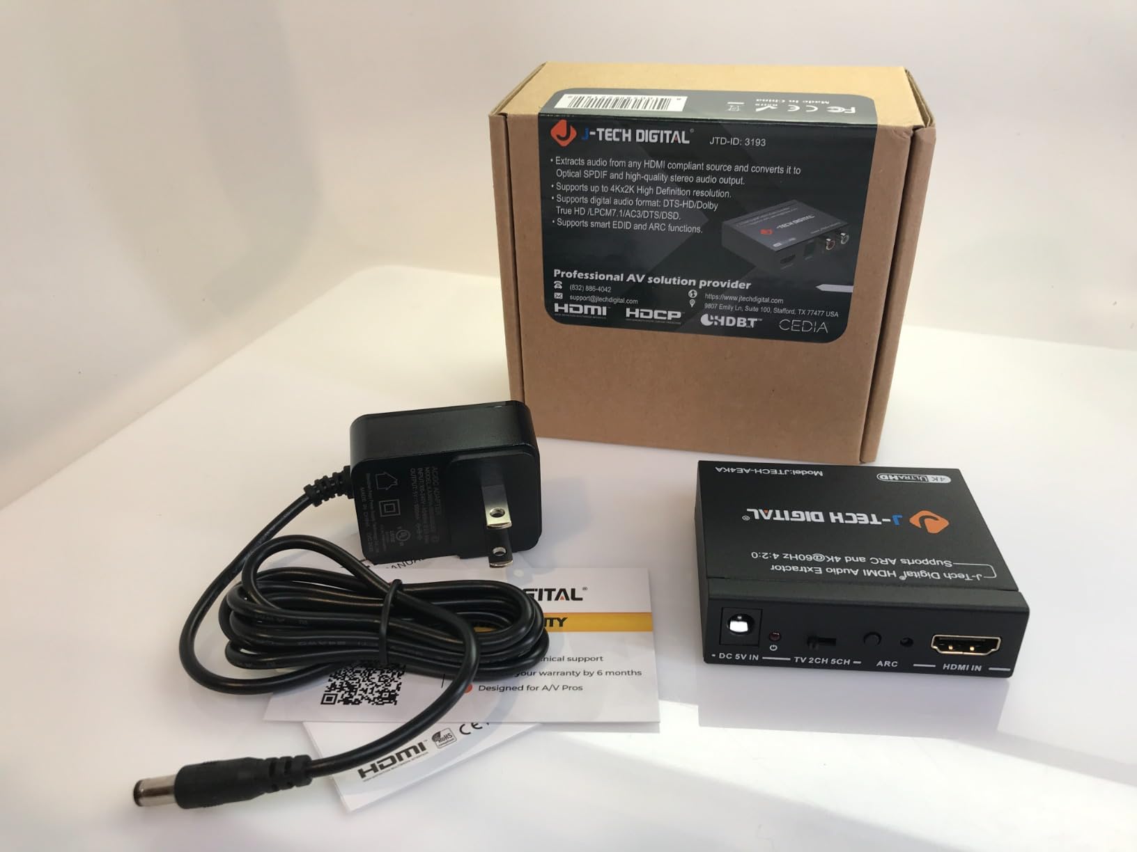 J-Tech Digital HDMI Audio Extractor 4K 60Hz & ARC Support, HDMI to RCA Optical Compatible with Dolby Digital DTS Stereo for Laptop Blu-Ray Gaming Consoles (JTECH-AE4KA) Customer Review J-Tech Digital HDMI Audio Extractor 4K 60Hz & ARC Support, HDMI to RCA Optical Compatible with Dolby Digital DTS Stereo for Laptop Blu-Ray Gaming Consoles (JTECH-AE4KA) - Customer Photo 4