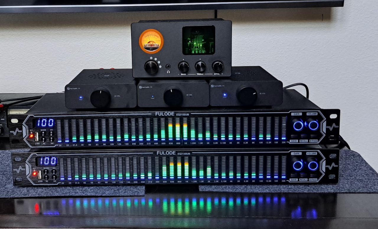 Douk Audio Vacuum Tube Preamp: Headphone Amp with VU Meter, 4-Way RCA Selector Switch Box, Preamplifier with Tone Control for Receivers, Amplifiers, Speakers, 16-600Ω Headphones (TUBE-T5C) - Customer Photo 1